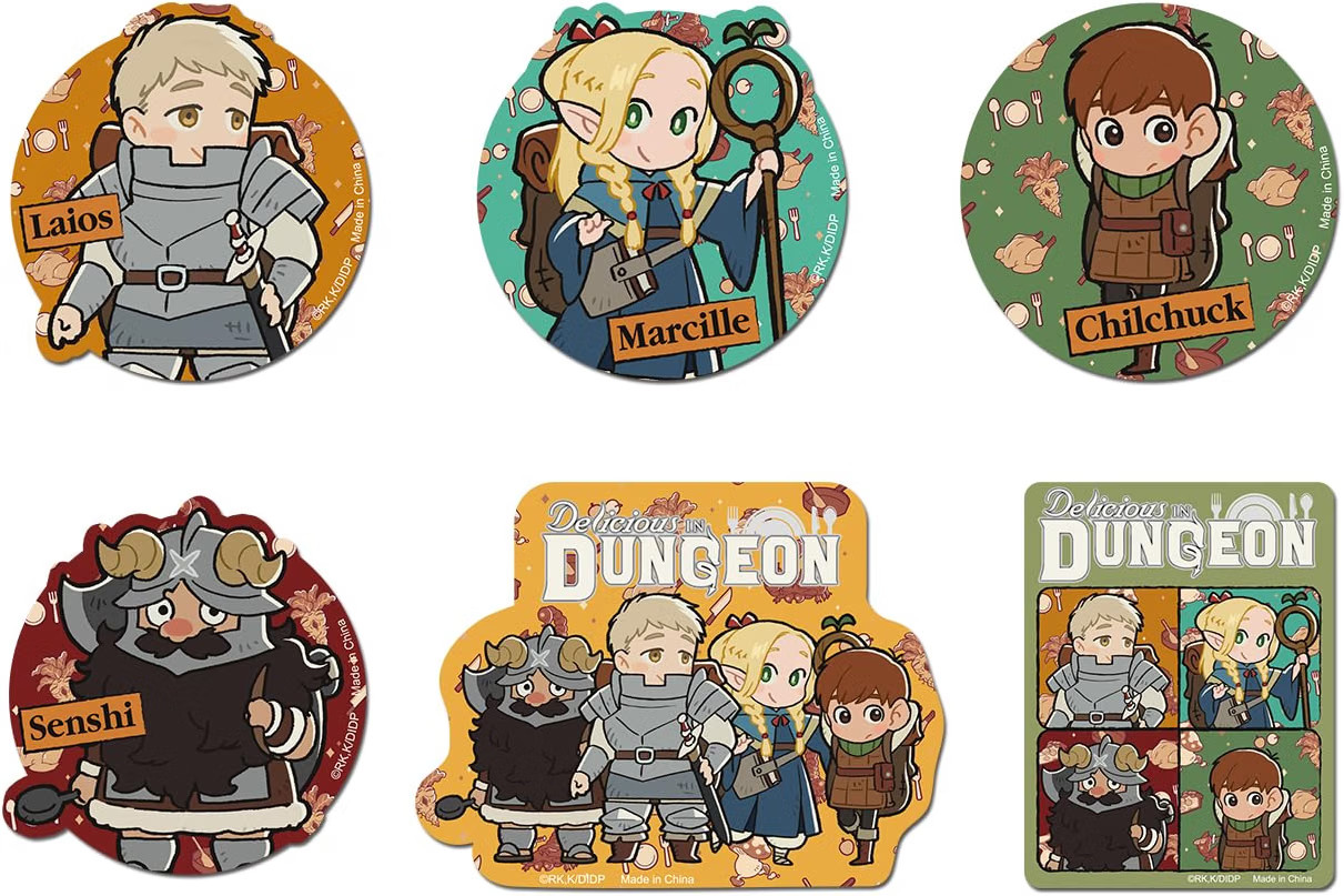 *NEW* Delicious in Dungeon: Chibi Main Character with Food Die-Cut Sticker Set
