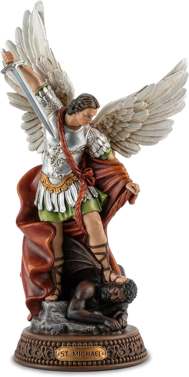 12-inch Full Color St Michael Archangel Statue San Miguel Arcangel Decor