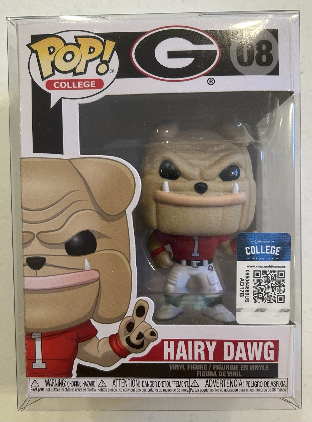 Funko Pop College Mascots: Georgia Bulldogs - Hairy Dawg #08 W/ Protector 🏈