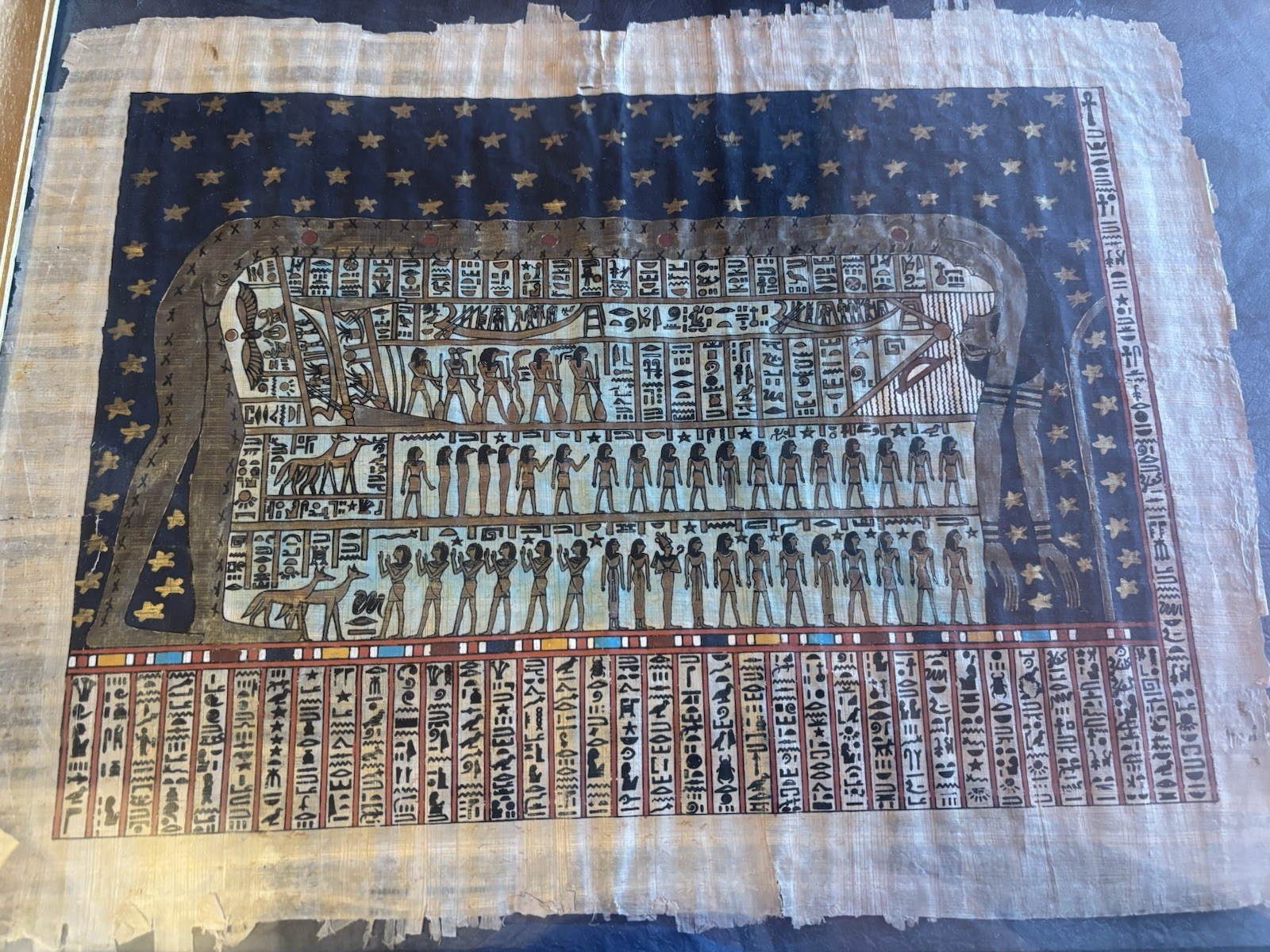 Egyptian Art 18x20 Framed Estate Sale Find