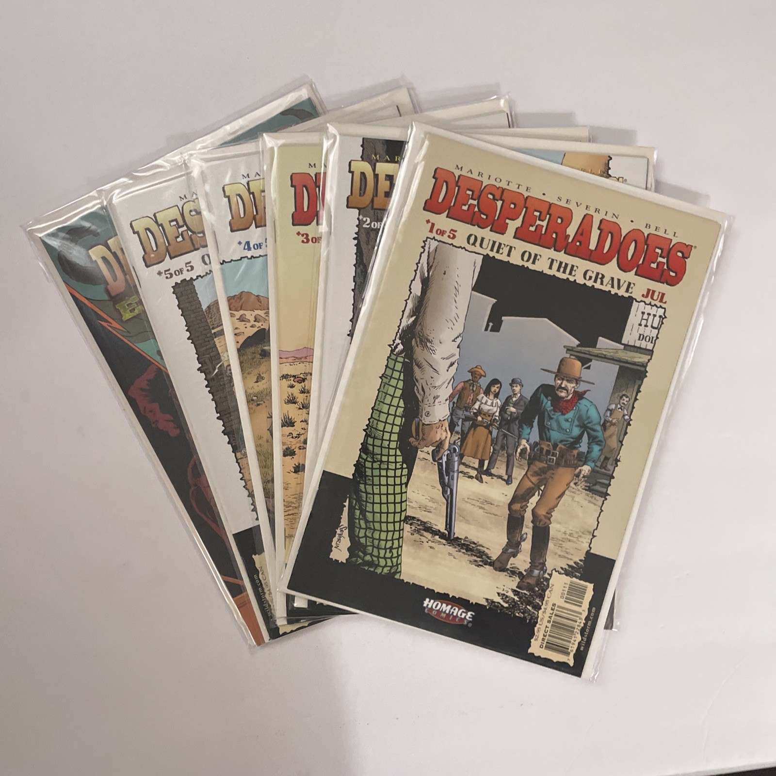 Desperadoes 1 2 3 4 5 + Epidemic Lot Near Mint NM Homage Comics 2001