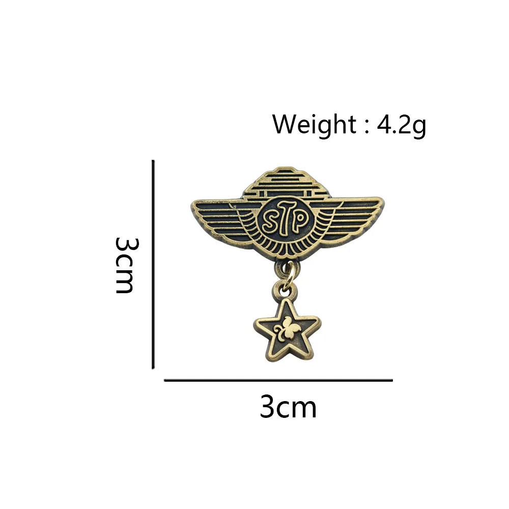 Stone-Temple Pilots Band Enamel Pin Stp-Winged Brooches Dangle Star Metal Badge
