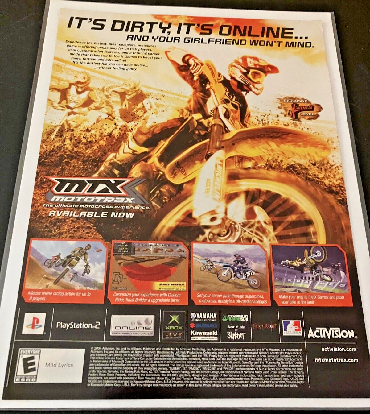 MTX Mototrax Motocross by Activision - Vintage Gaming Print Ad / Wall Art - MINT