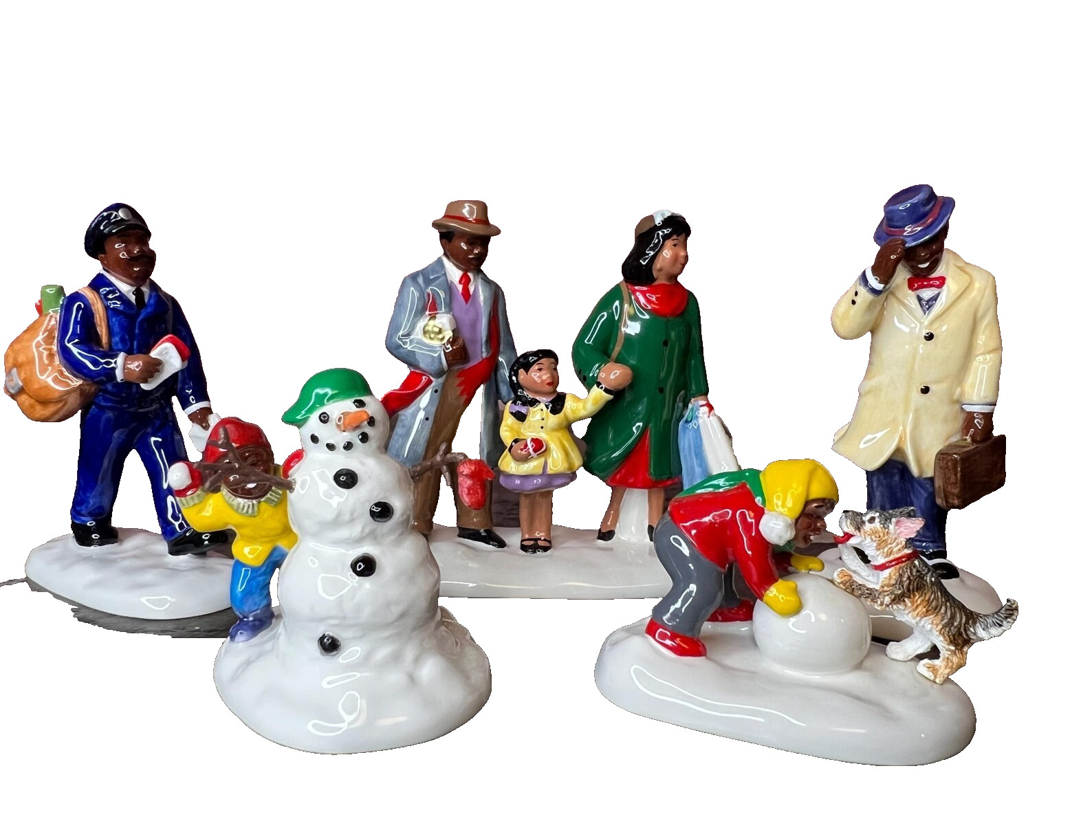 Department 56 Snow Village Townspeople (5 PCS) African American 55252 NIB RARE