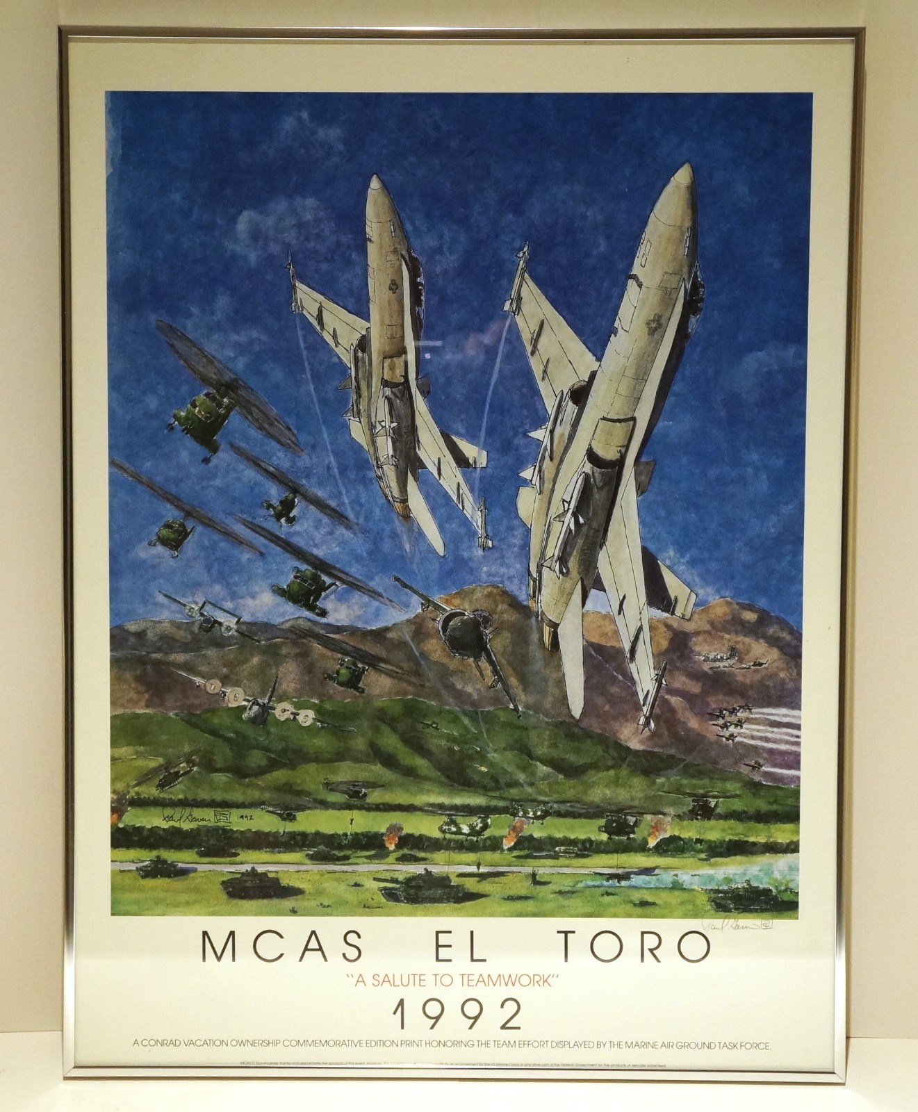 MCAS El Toro 1992 Signed Print Marine Corps Air Station 