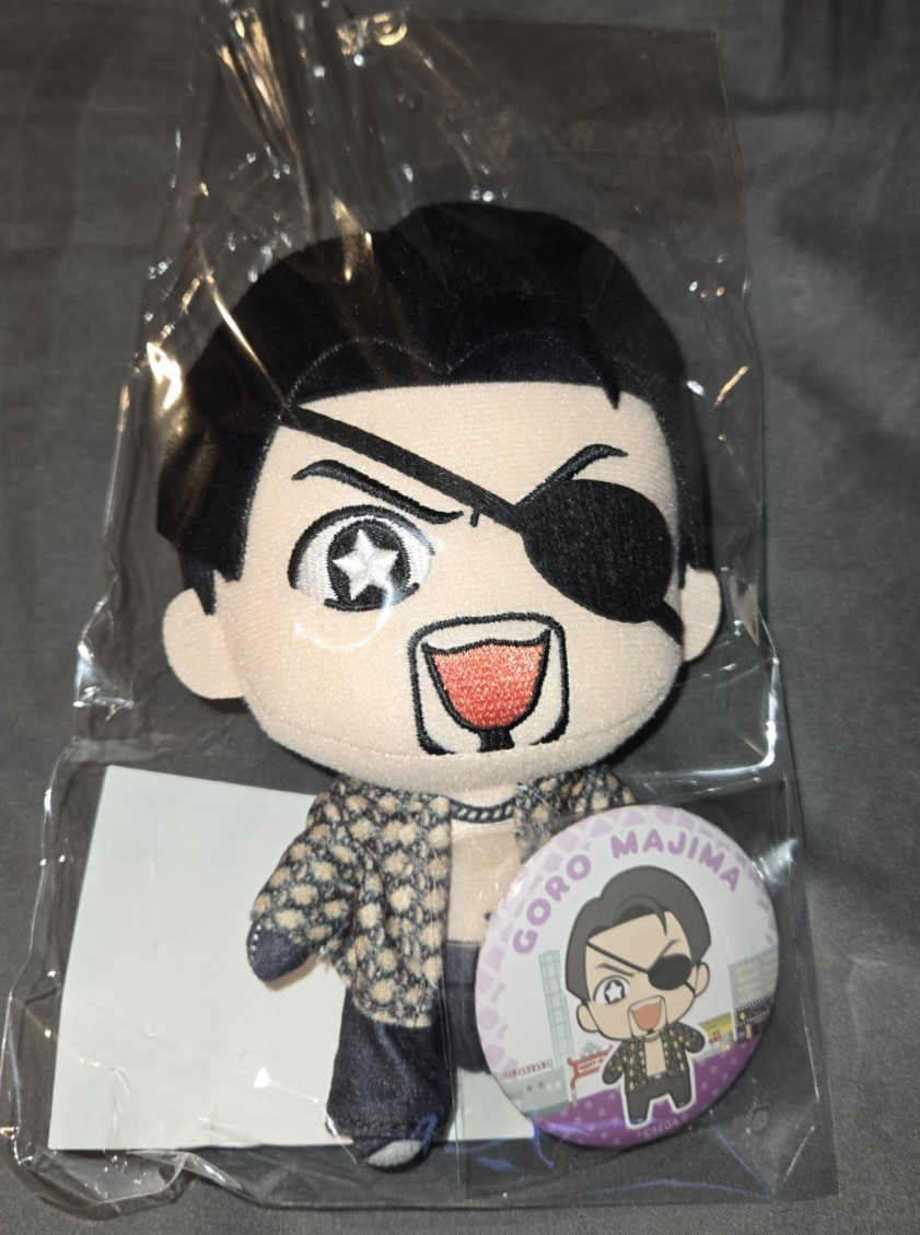 Yakuza Plush Toy & Can Badge Set Yakuza Kiwami Goro Majima  Like a Dragon
