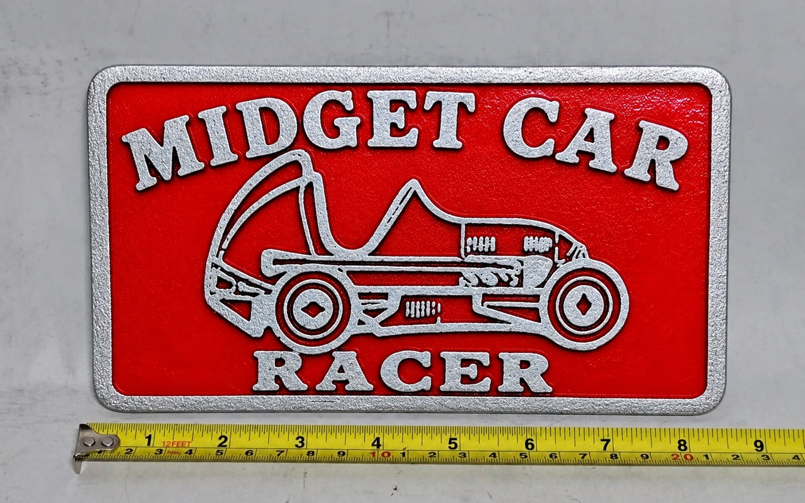Midget Car Racer  Cast Aluminum Car Club Plaque