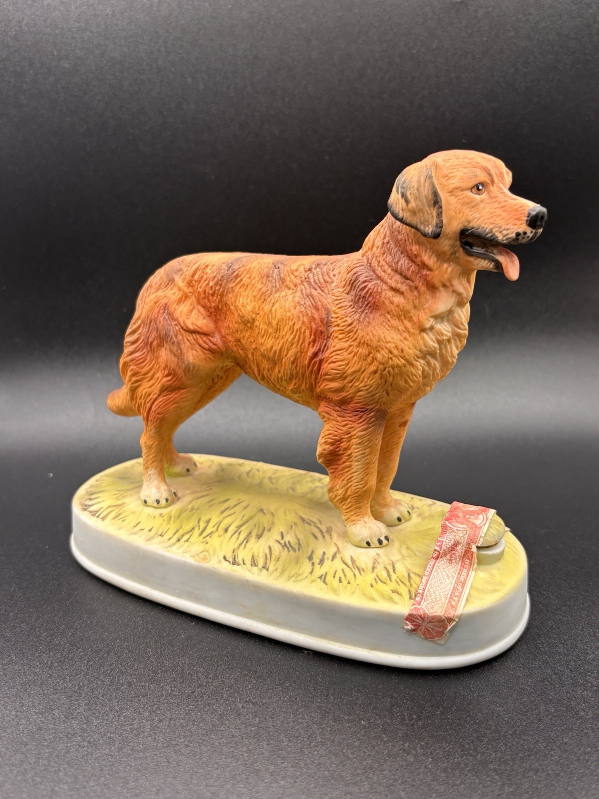 Vintage 1977 Lionstone Golden Retriever Whiskey Decanter Sculptured Porcelain