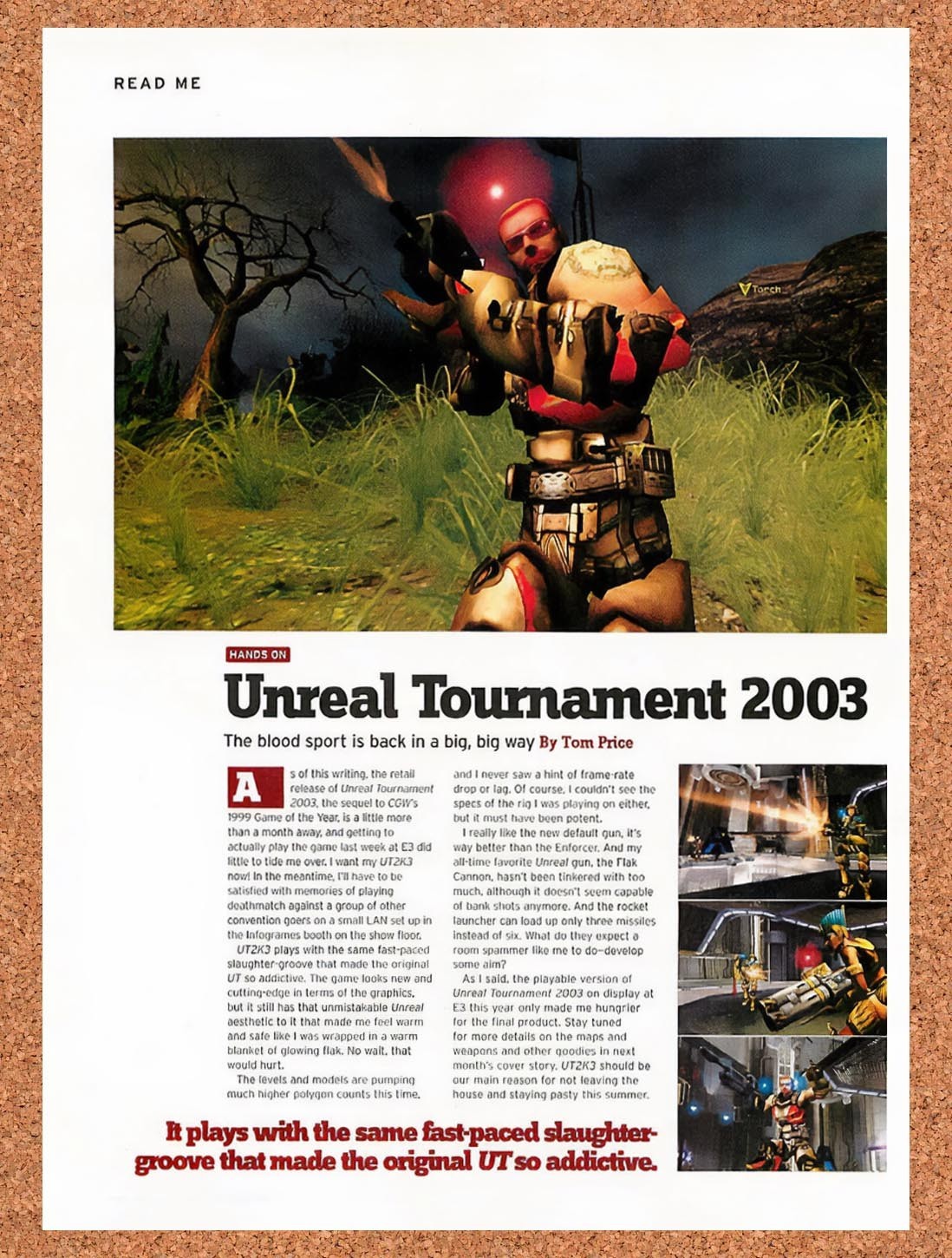 2002 Unreal Tournament 2003 PC Original Advertisement / Retro Promo vr1