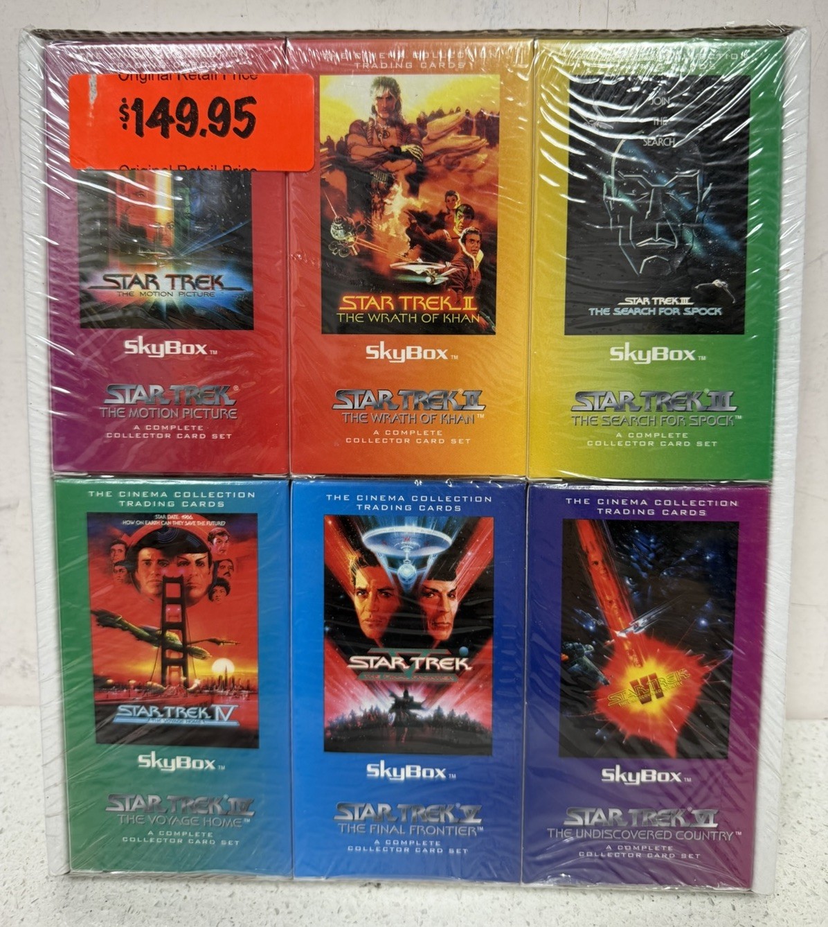 STAR TREX SET OF 6 DIFFERENT MOVIE CARD SETS SEALED IN BOX.