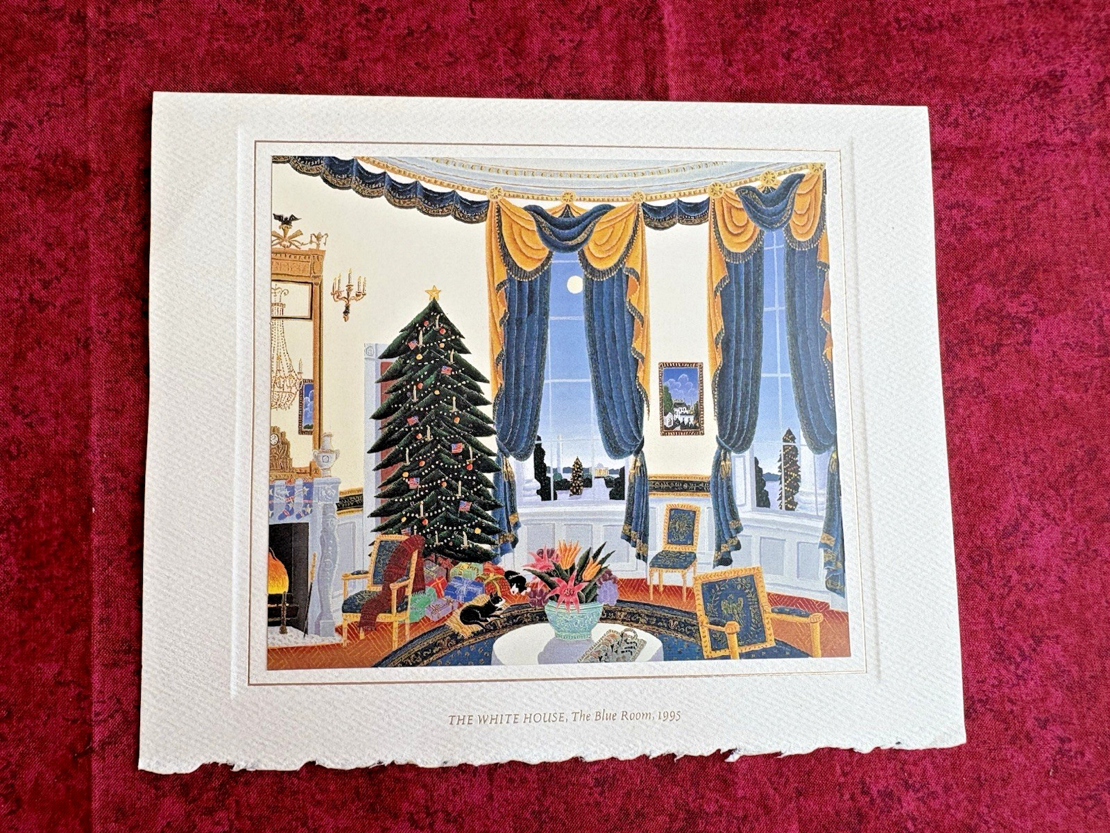 WHITE HOUSE  CHRIATMAS CARD  / BILL & HILLARY  CLINTON 1995