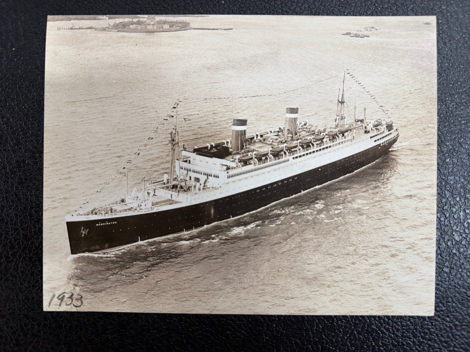 Vintage 1933 SS Washington Ocean Liner Photo US Lines Transatlantic Ship