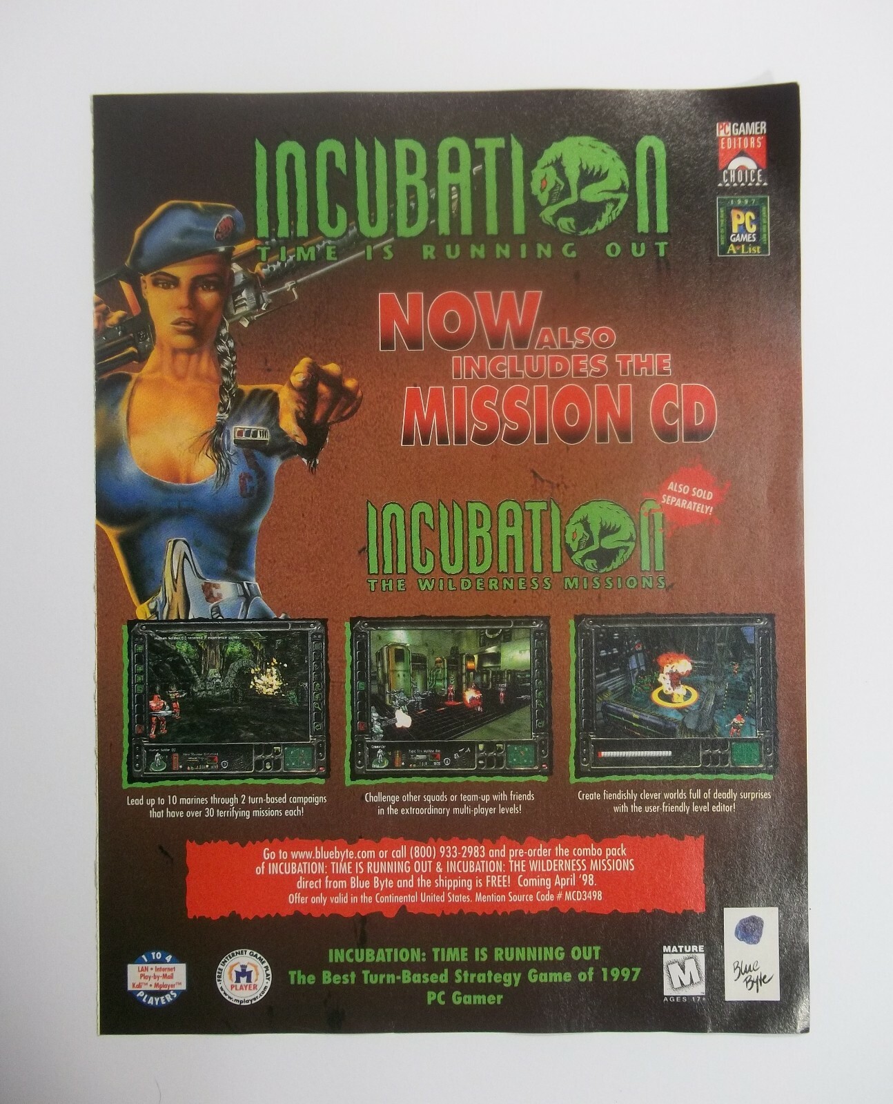 Incubation PC Turn Based Strategy Video Game 1998 Vintage Print Ad/Poster Art 