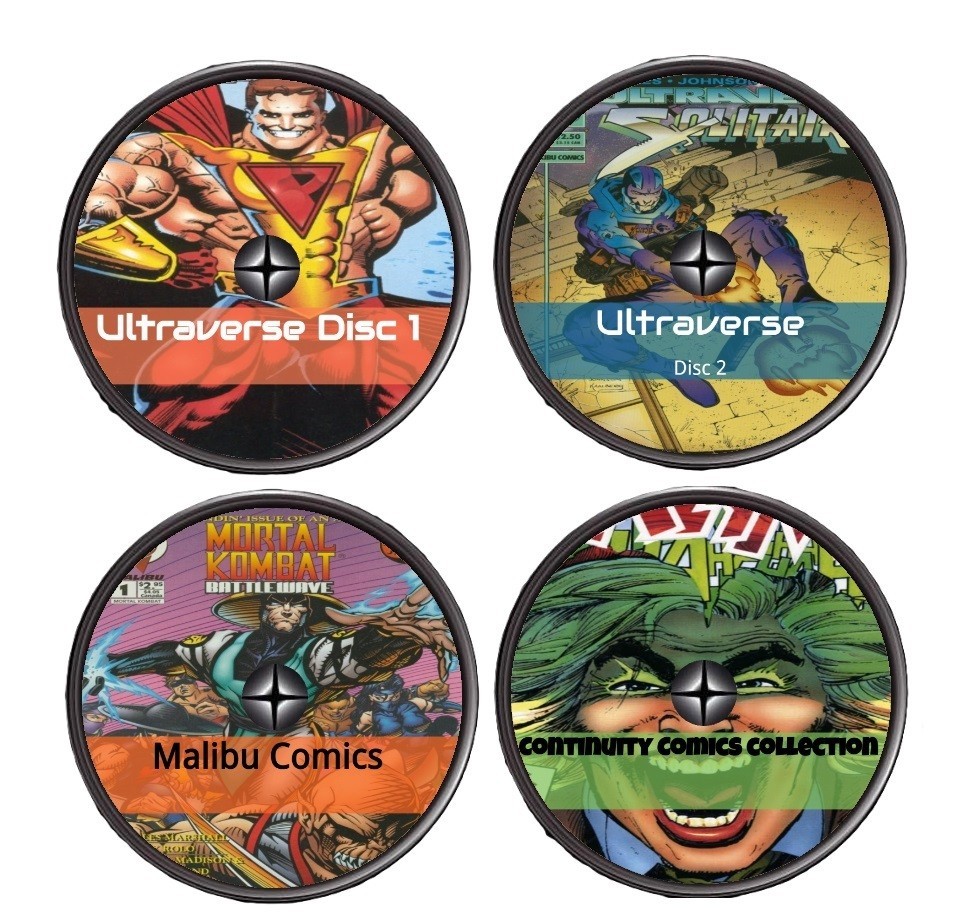 4 ARCHIVAL DVD ROMS COMICS Utraverse Malibu and Continuity comics 