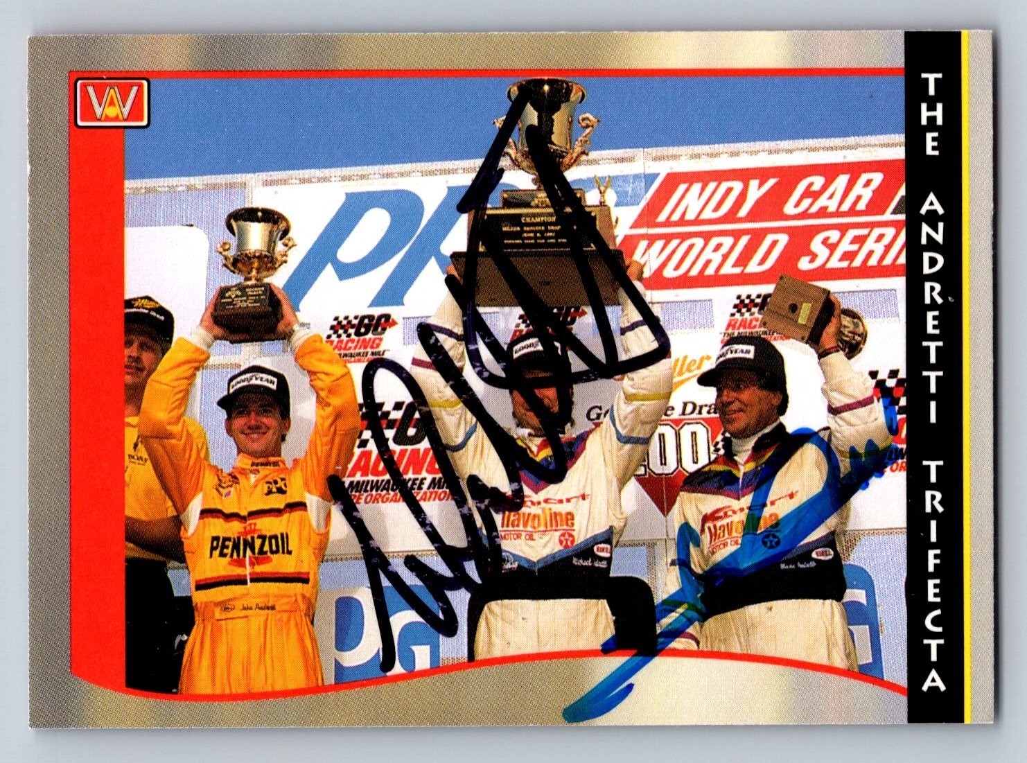 Michael Andretti Michael Andretti Dual Signed Autograph 1992 Indy Car Card