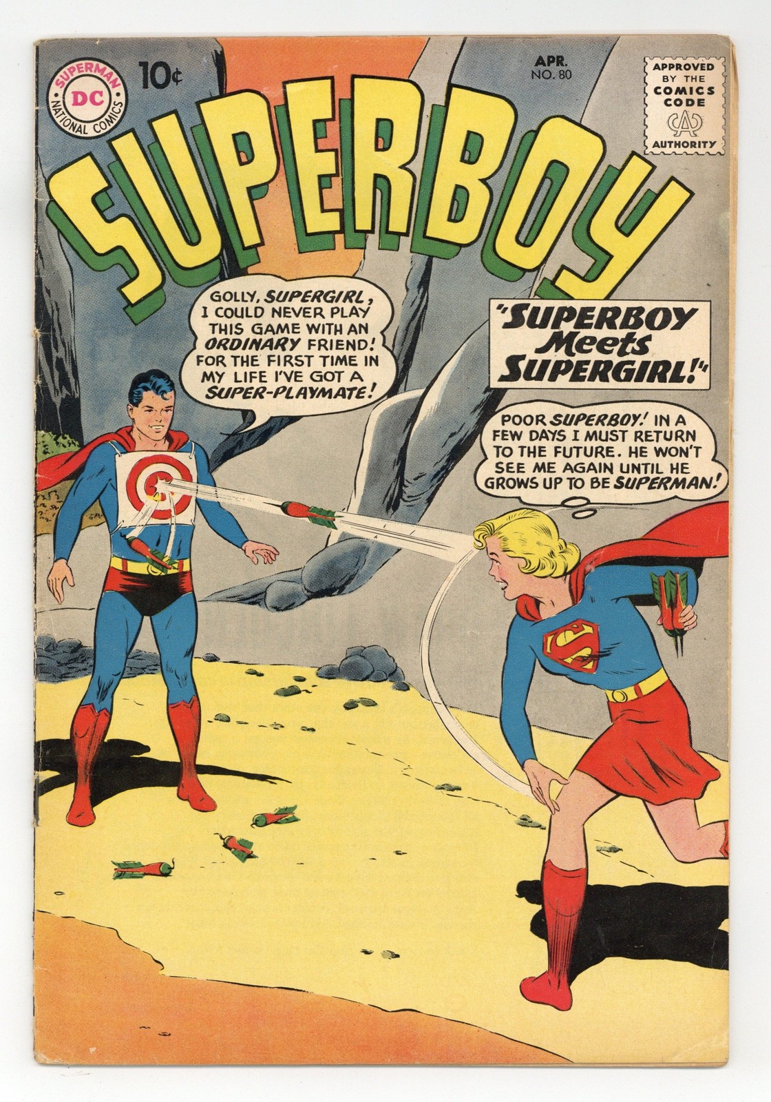 Superboy #80 VG- 3.5 1960 1st Superboy/Supergirl meeting
