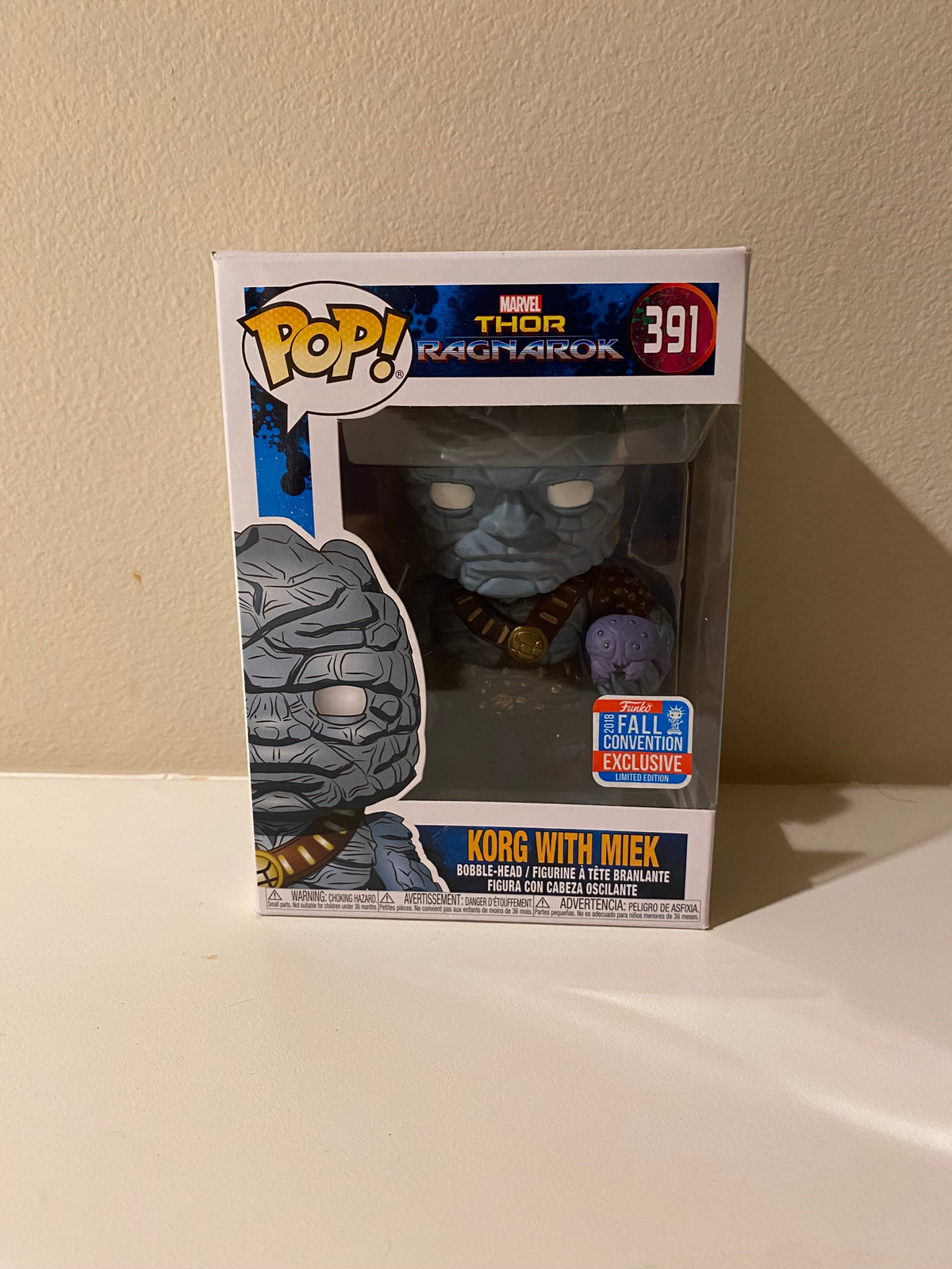 Funko Pop Marvel Thor Ragnarok Korg with Miek 2018 Fall Vinyl (#391)