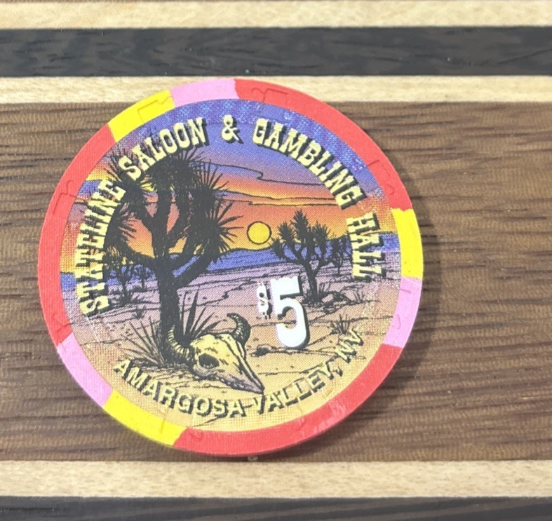 STATELINE SALOON & GAMBLING HALL CASINO $5 Casino chip Armargosa Valley