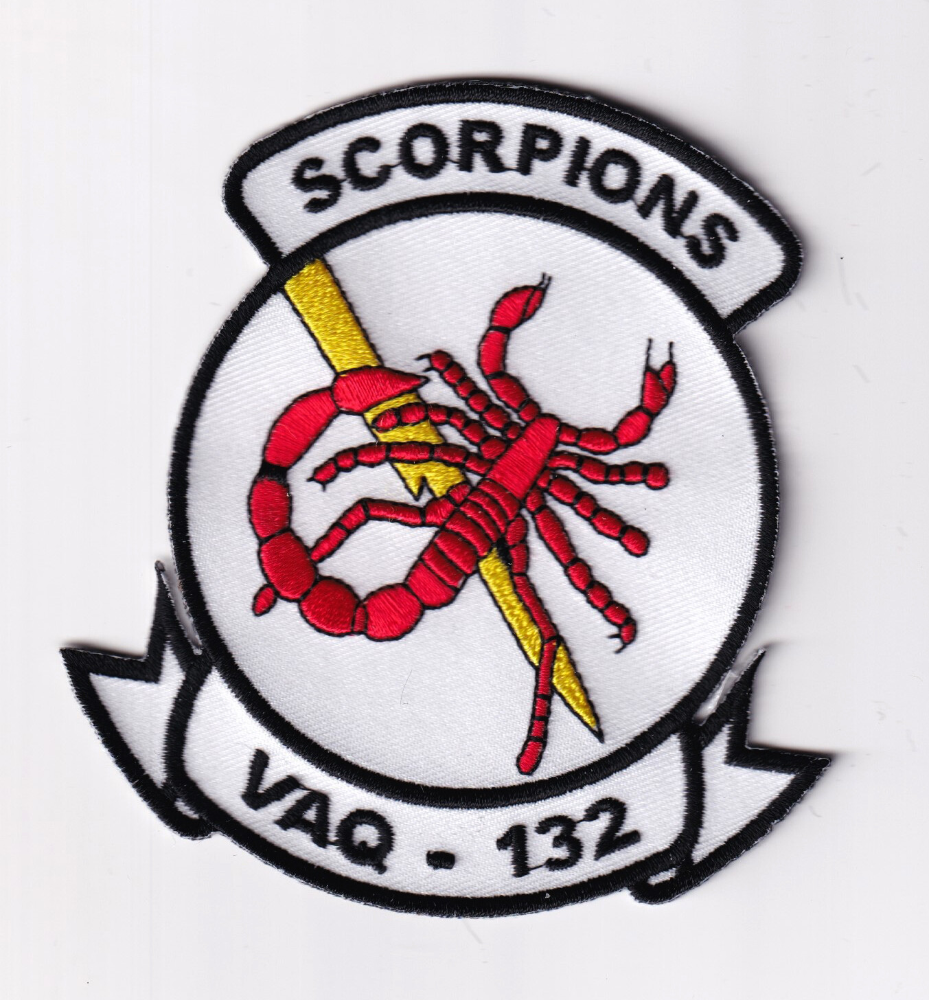 VAQ-132 Scorpions Squadron Patch - With Hook and Loop, 4\