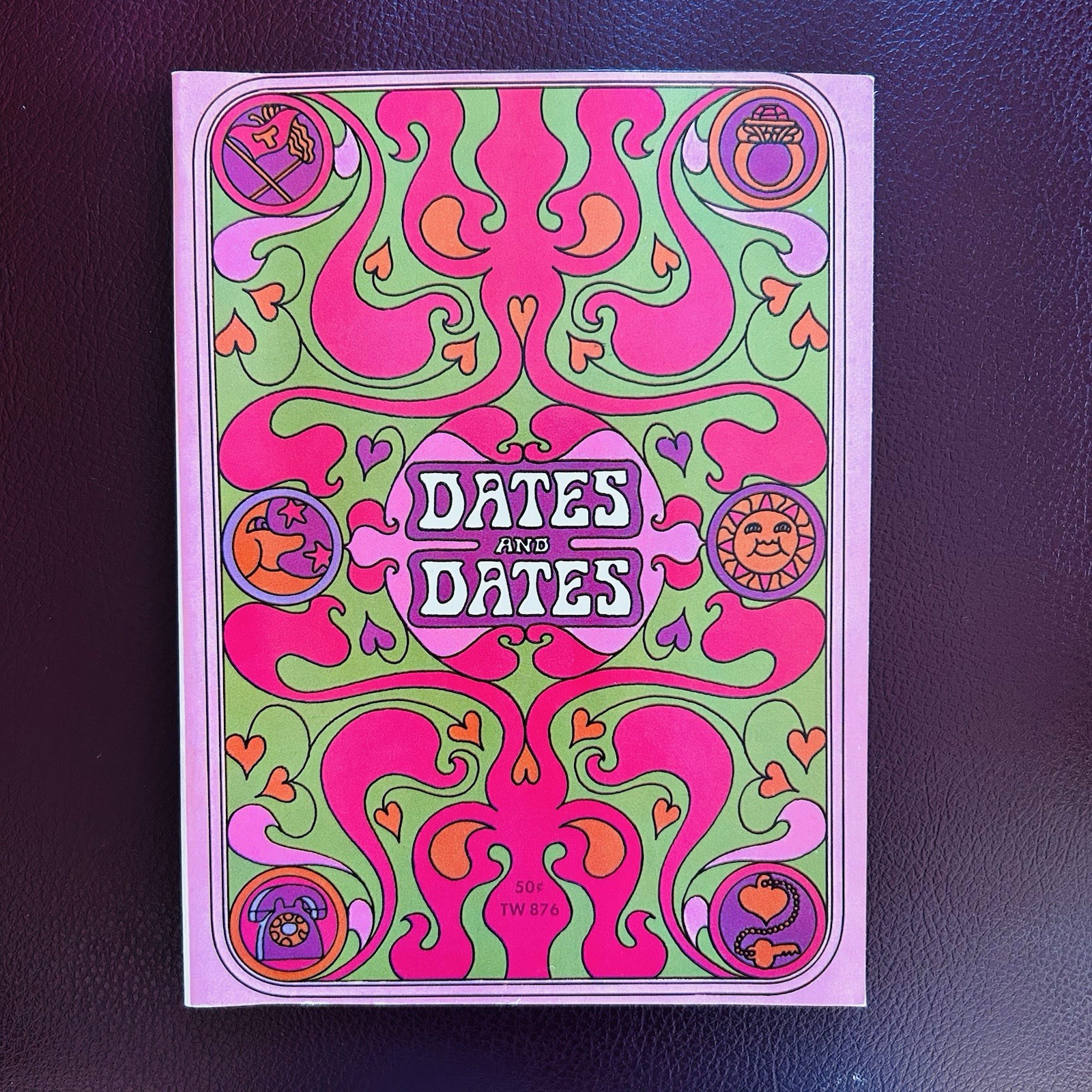 VTG Calander Planner Dates & Dates 1967 68 Psychedelic Scholastic Book Unused