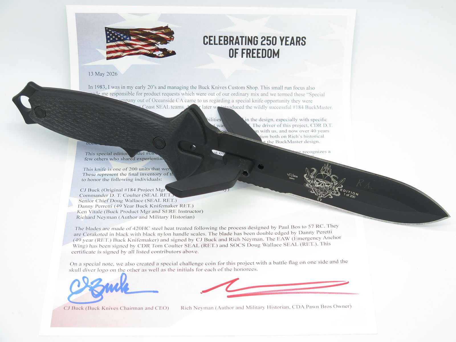 Limited 2026 Buck 084 Buckmaster 2.0 Combat Diver Navy Seal Fixed Survival Knife
