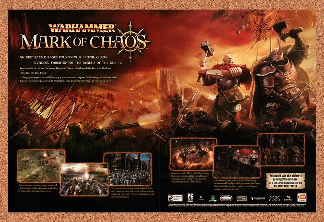 2006 Warhammer Mark Of Chaos PC Original Advertisement / Retro Promo v2
