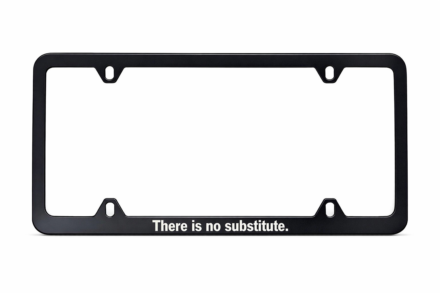 There Is No Substitute Black Slim Stainless Steel Porsche License Plate Frame