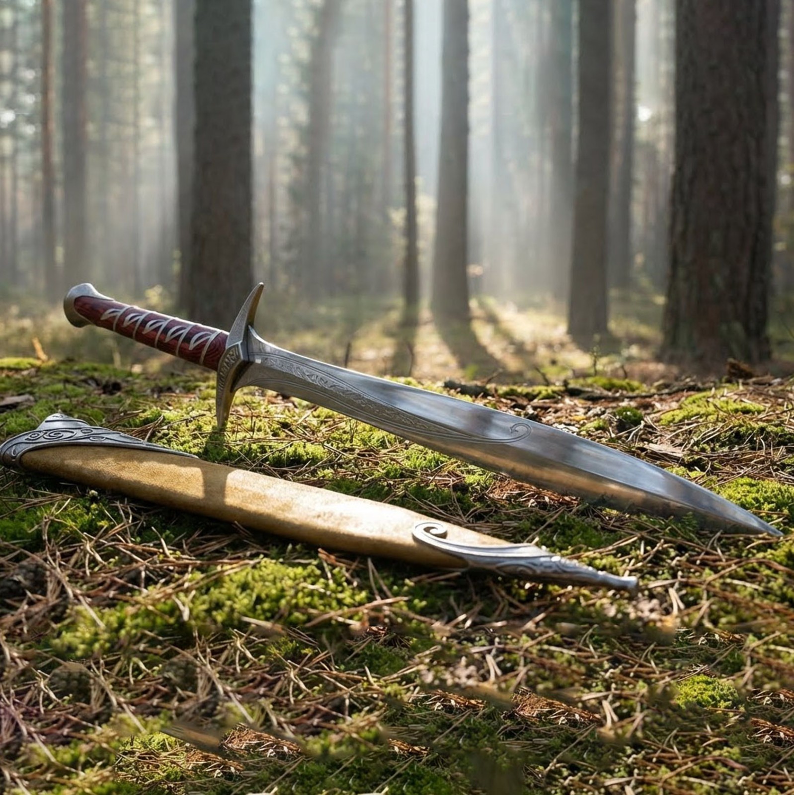 Handmade Elven Short Sword Replica, Stainless Steel Fantasy Movie Sword