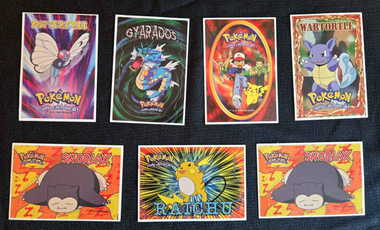 LOT of 7 Vintage Pokémon stickers Late 1990s/ Early 2000s MINT Condition
