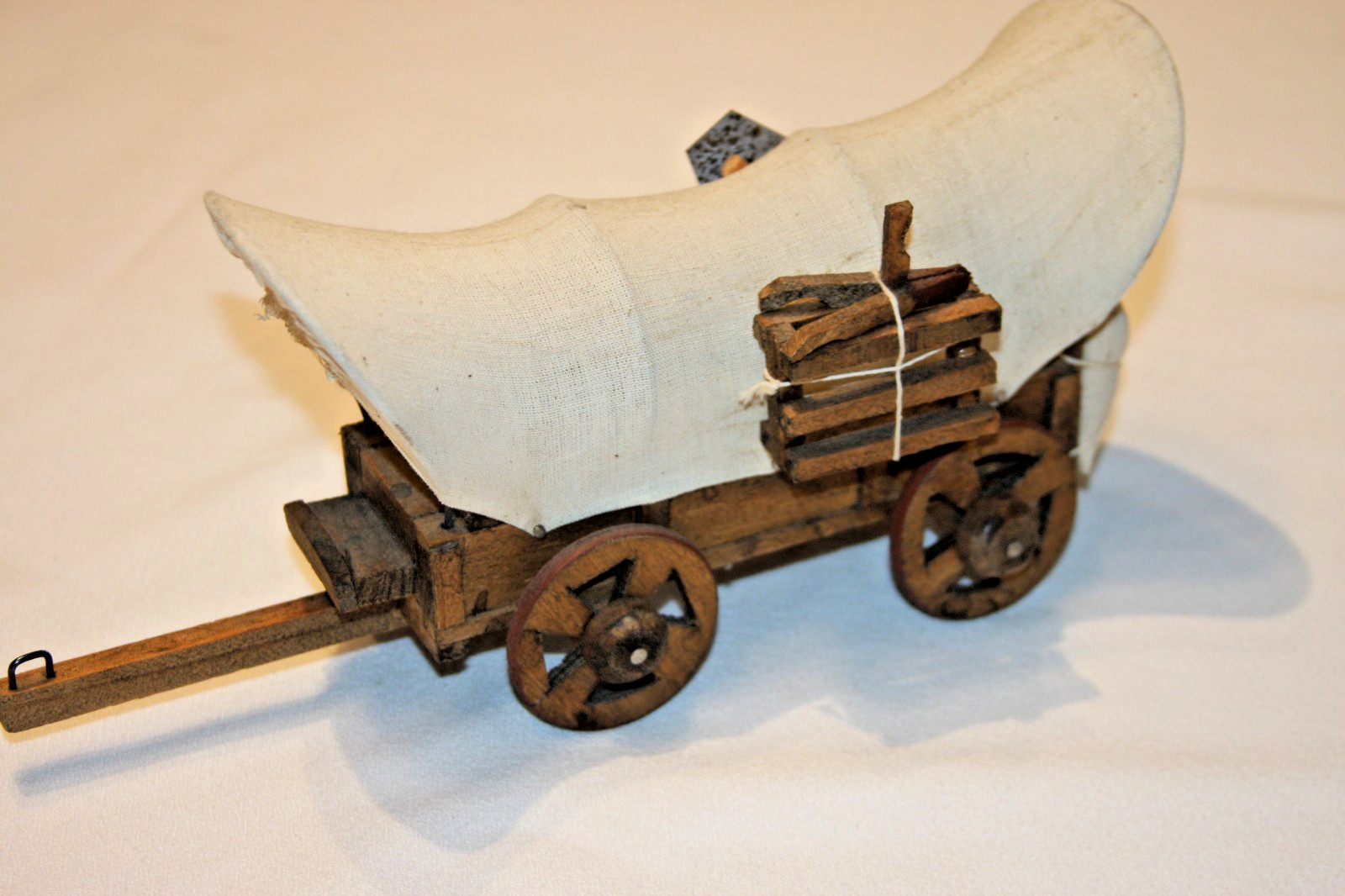 Vintage Handcrafted Wooden Covered Wagon Conestoga Pioneer Western Decor