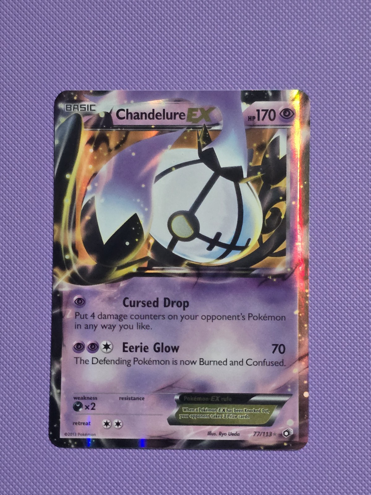 Pokémon TCG Chandelure EX Legendary Treasures Holo Rare Card 77/113 LP Condition