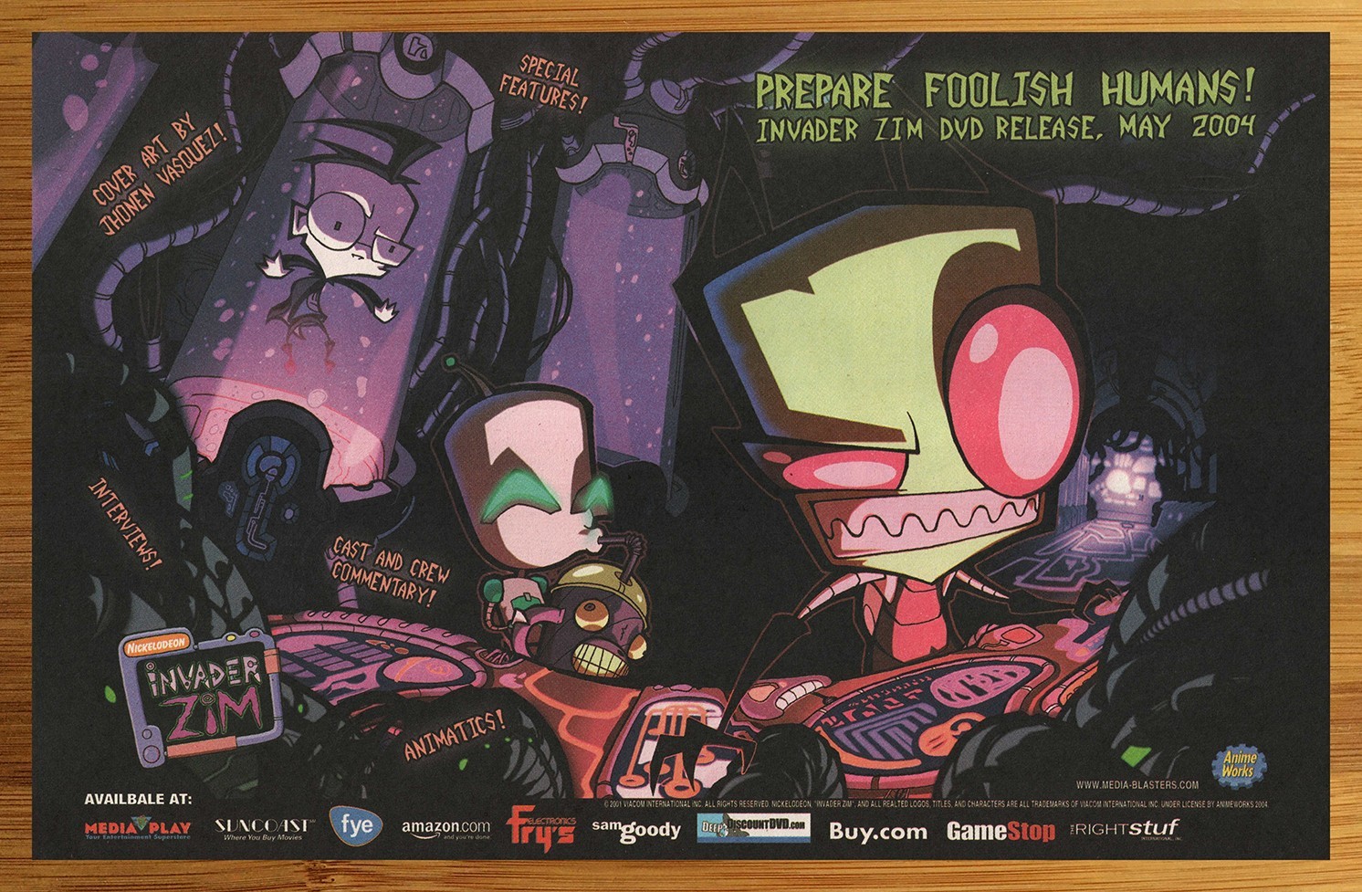 2004 Invader Zim TV Series Print Ad/Poster Nickelodeon Cartoon DVD Promo Art 00s