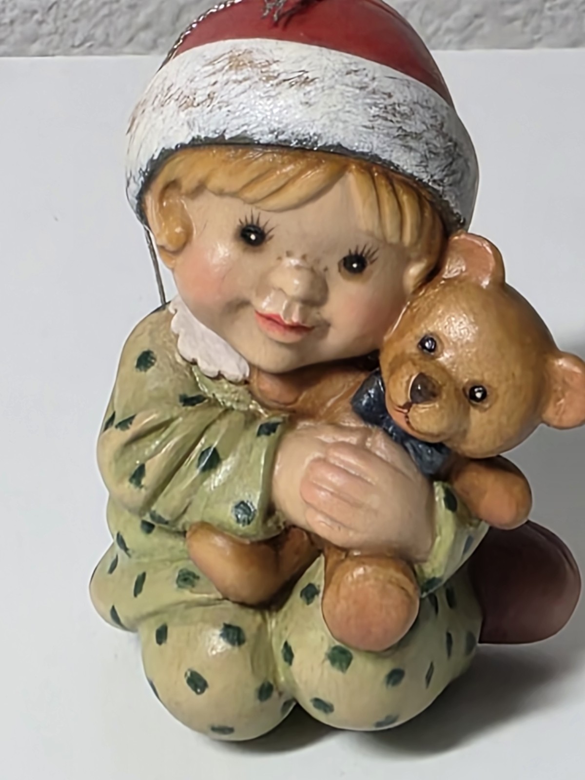 ANRI Sarah Kay Artist Proof A.P. Christmas Ornament Girl Teddy Bear 3” Italy