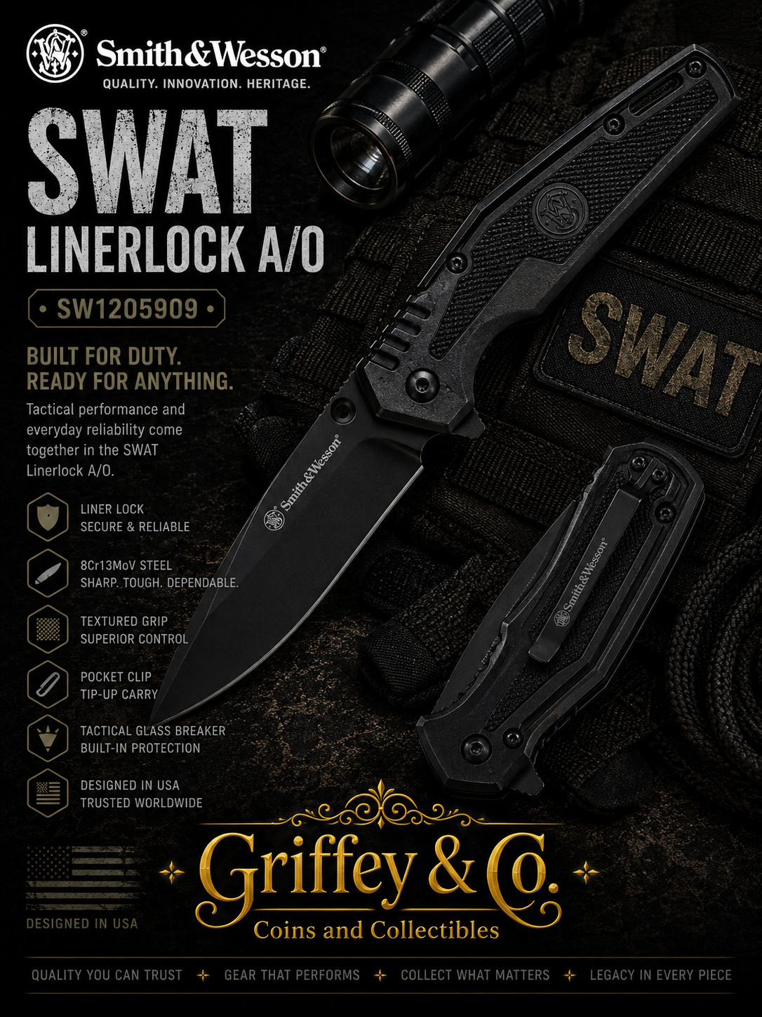 Smith & Wesson - SWAT Linerlock A/O - SW1205909