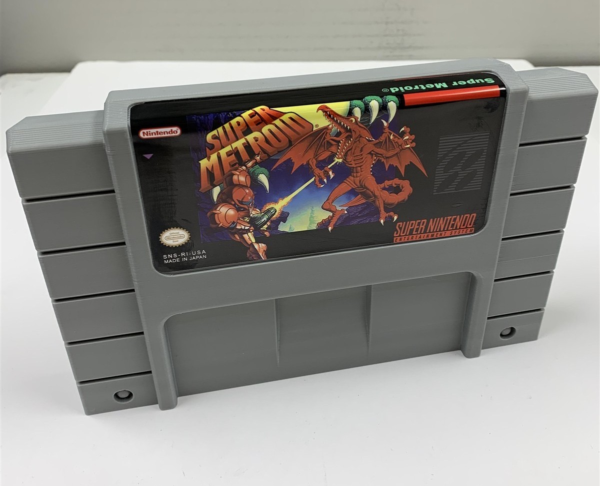 3D Printed Super Metroid Super Nintendo SNES Cartridge Giant Large Wall Art