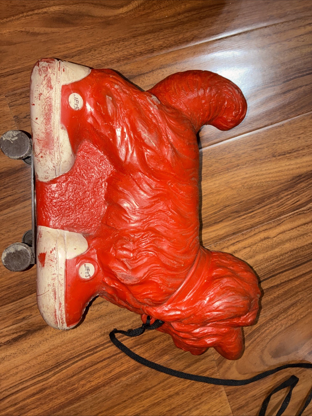Vintage 1960s Red Ball Jets Sneakers Promo Advertising Pull Toy Dog