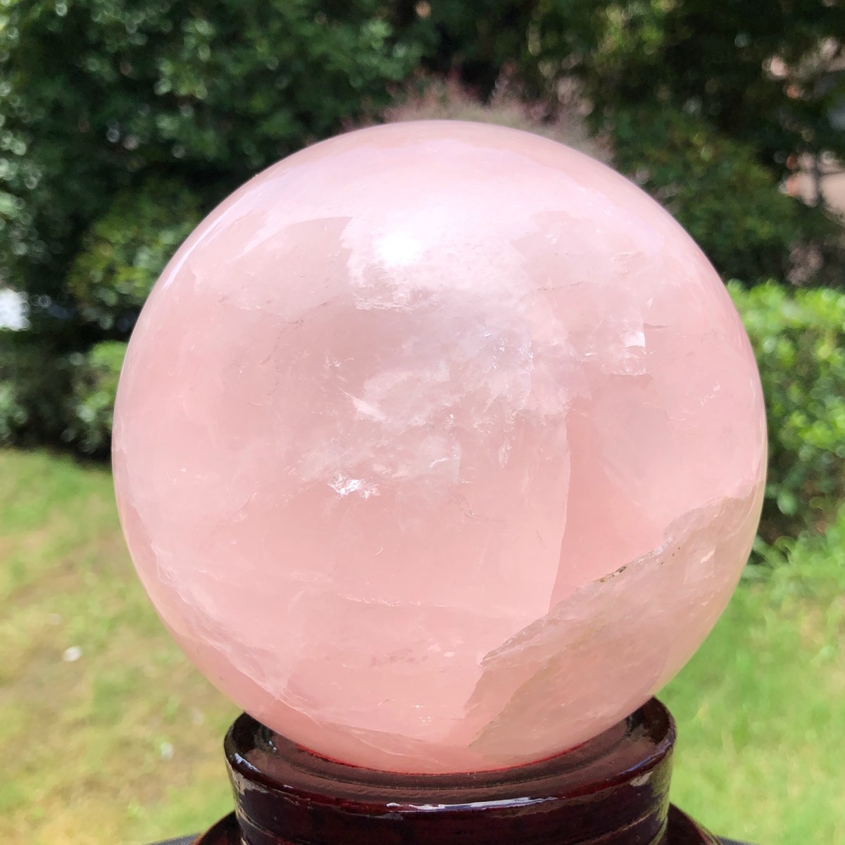 5.89LB Natural Pink Rose Quartz Crystal Sphere Ball Healing Reiki 1612