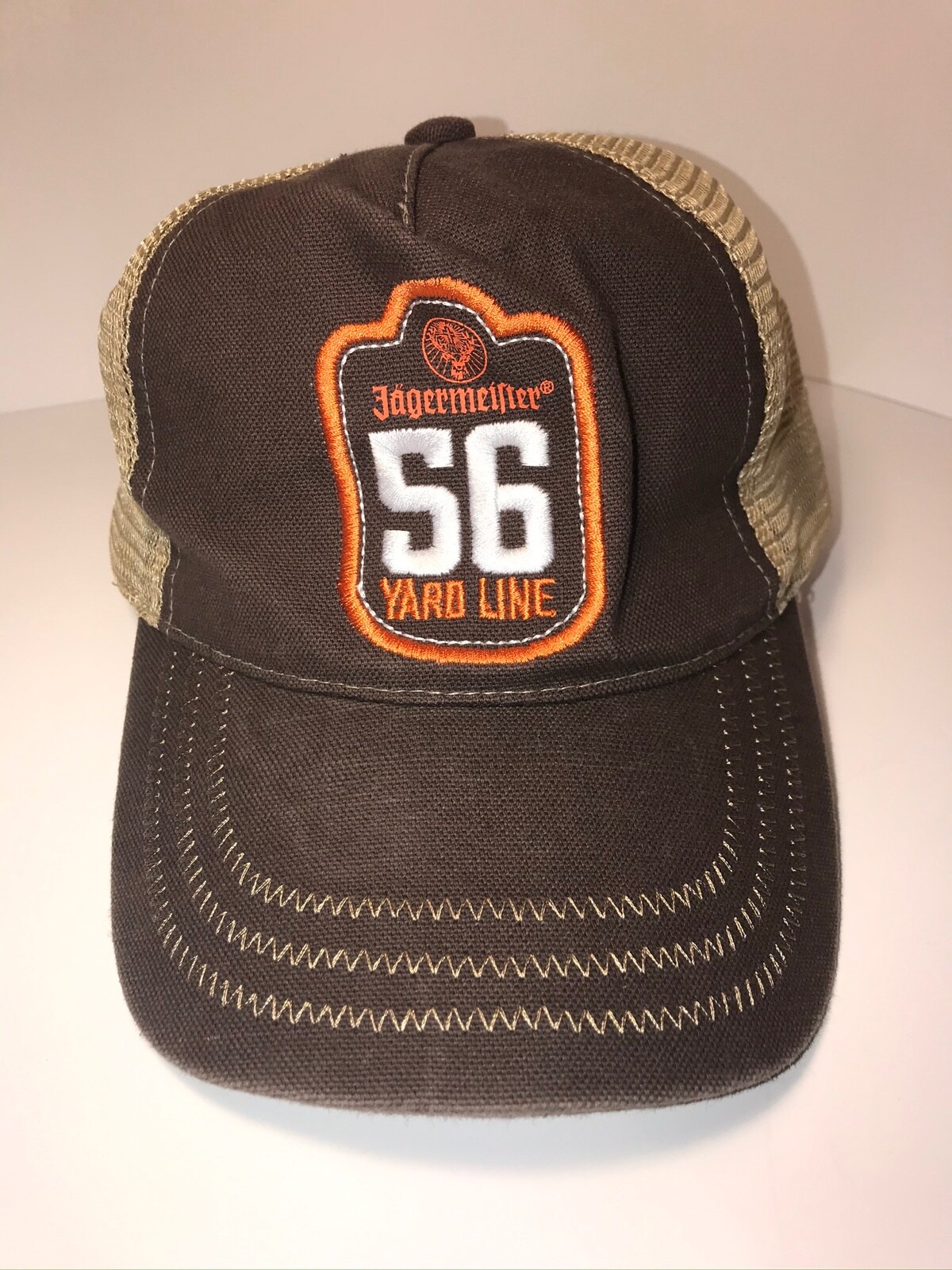 Jagermeister Cap RARE 56 Yard Line Trucker Baseball Hat Snap Back Retro Vintage