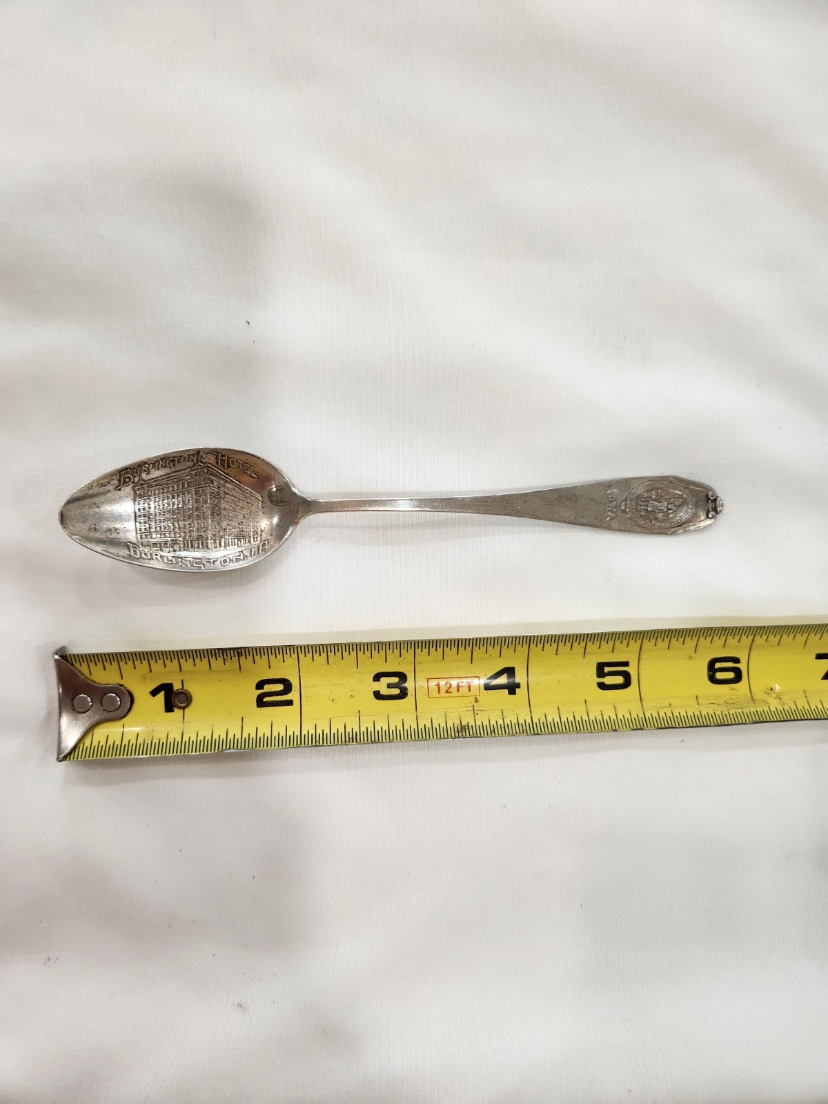 Vintage Sterling Silver Burlington Hotel Iowa Souvenir Spoon
