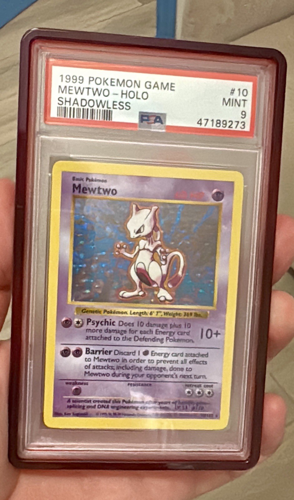 Pokemon 1999 Mewtwo Holo Shadowless Set #10 PSA 9 EN Base Set Mint