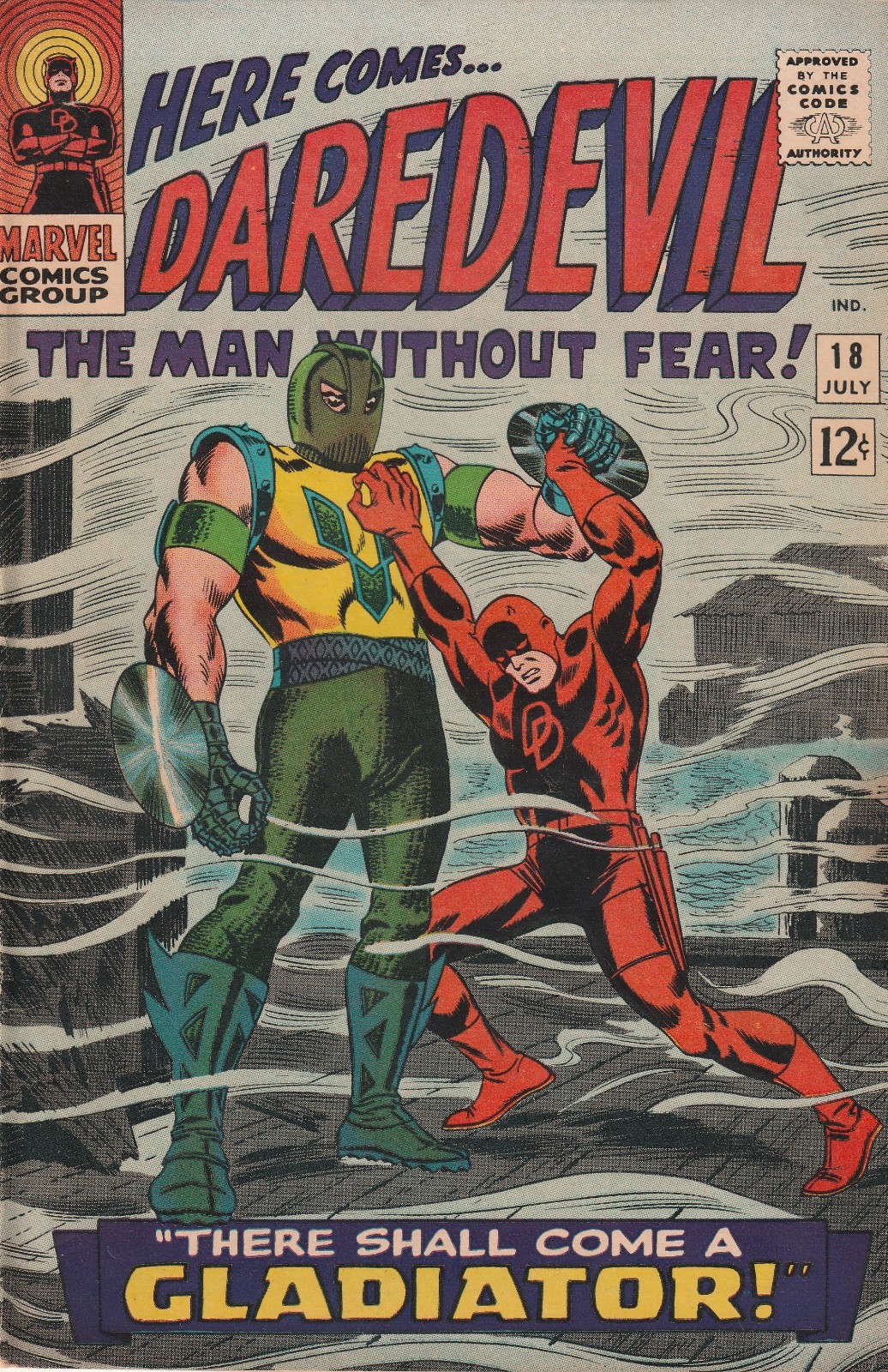 ~DAREDEVIL #18~ (1966) ~1st GLADIATOR~~JOHN ROMITA SR-FRANK GIACOIA cover & art~