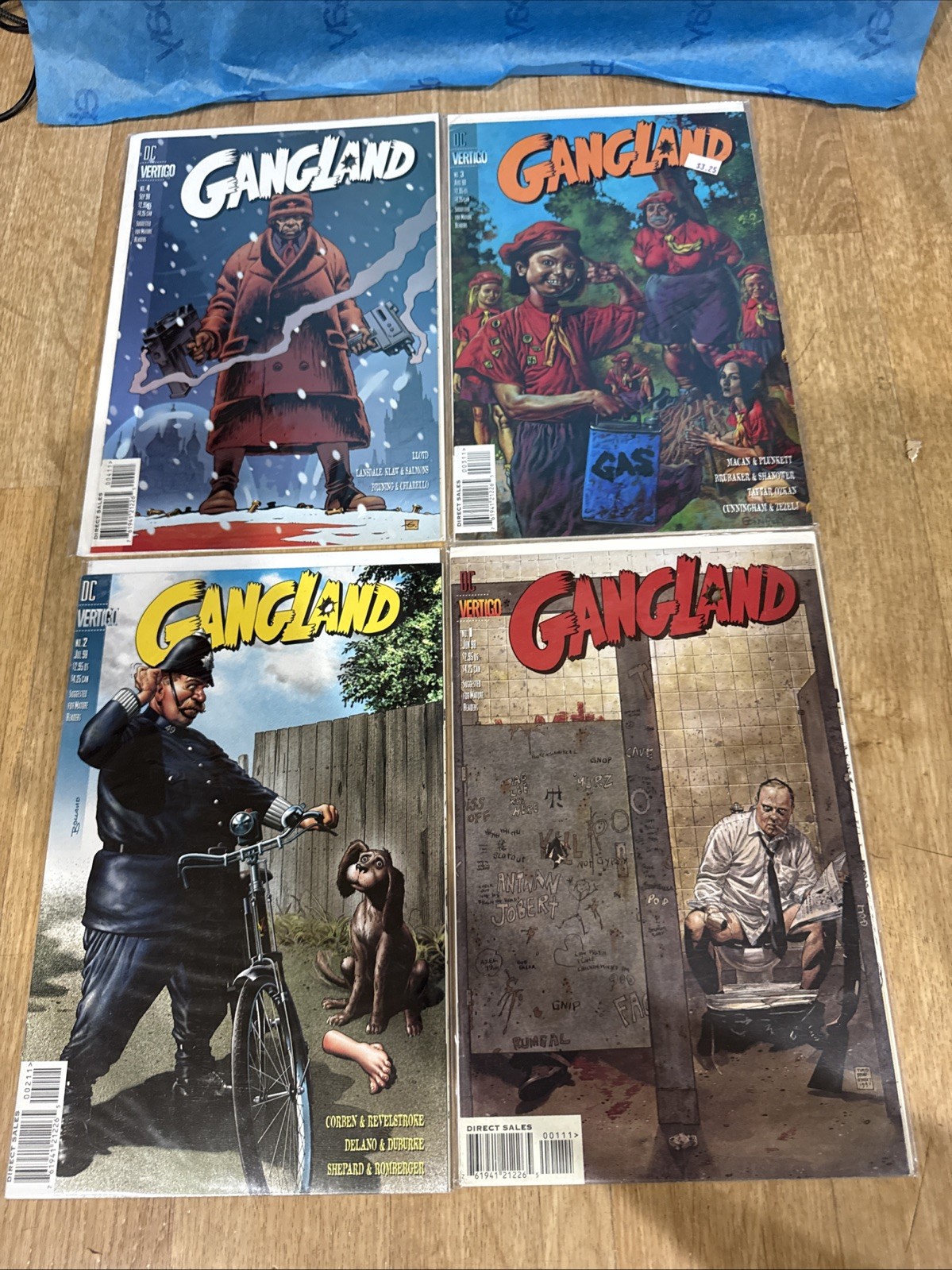 GANGLAND #1 - 4 Comic Books FULL SERIES DC VERTIGO AZZARELLO  Vf/nm Average