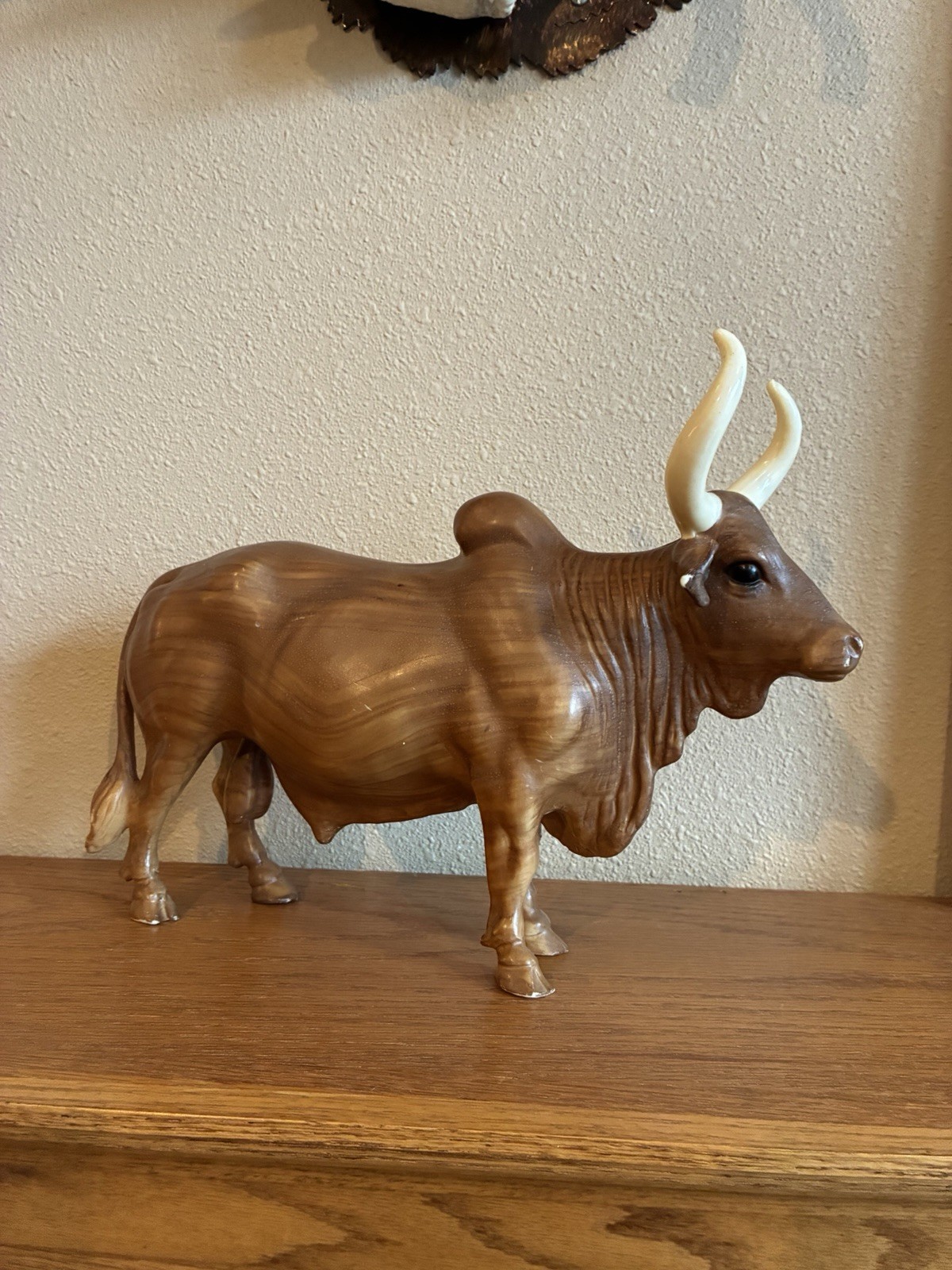 Vintage Breyer Woodgrain Finish Plastic Brahma Bull 1959-1965 12” Pre-Mark