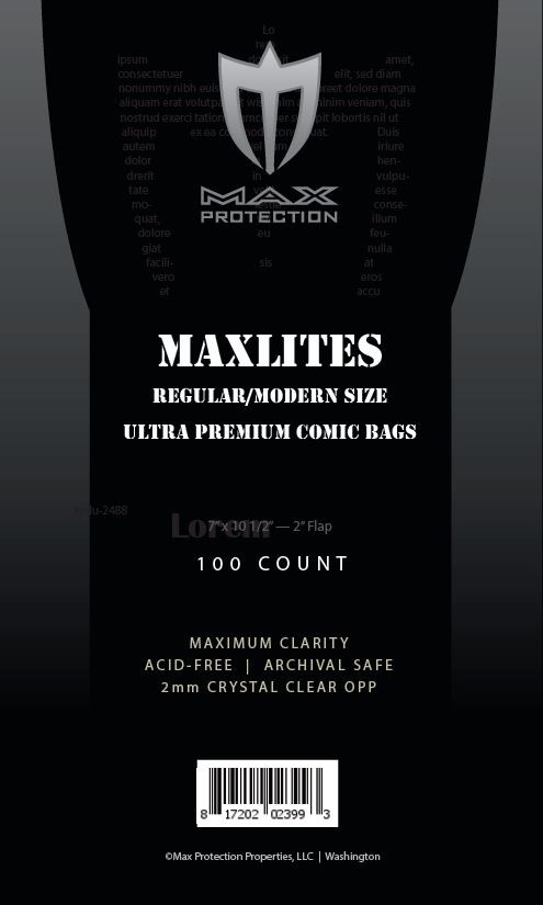 100 MaxLites 2 Regular / Modern Size Super Clear Comic Bags