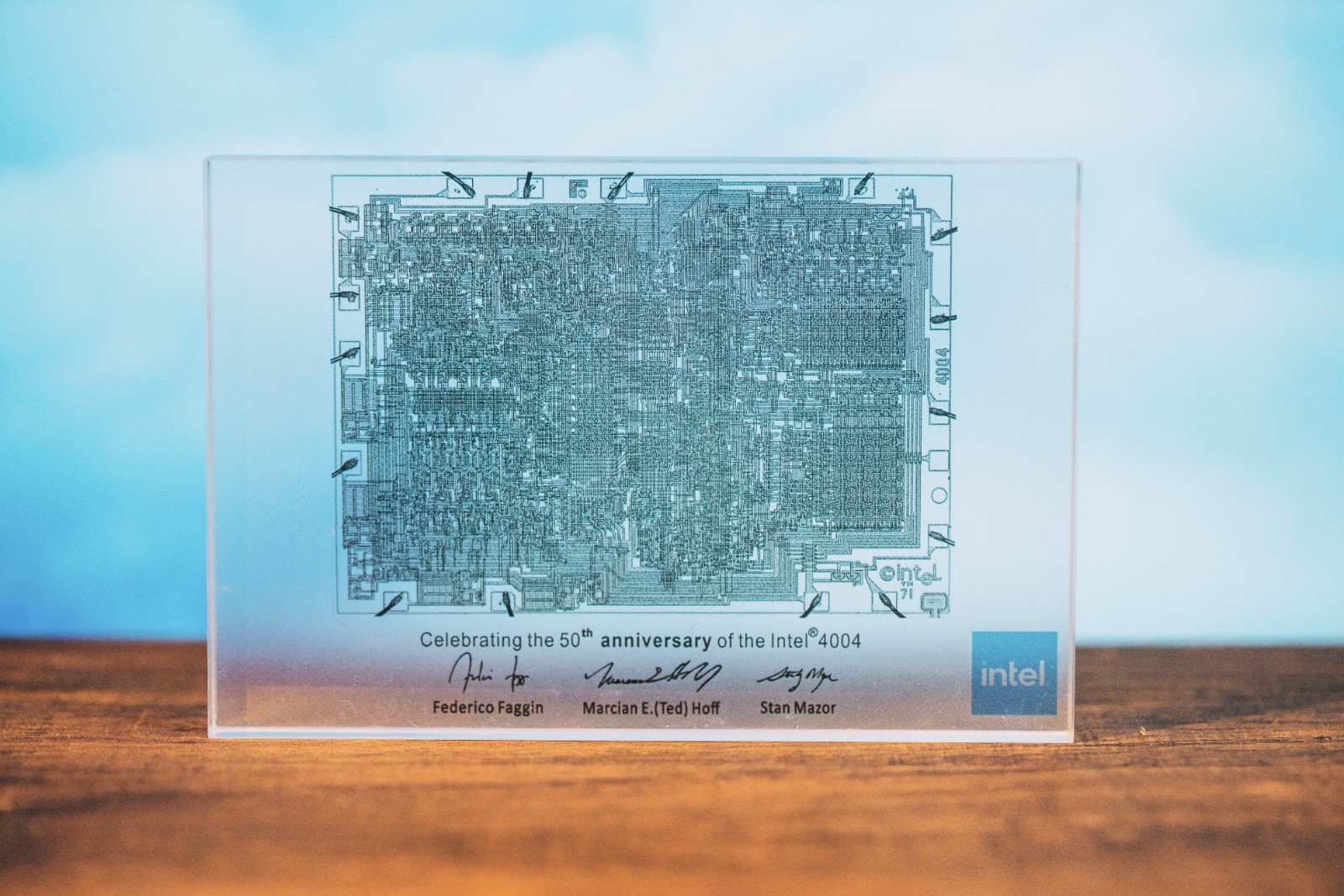 Intel 4004 50th Anniversary CPU Die Art Resin Crystal Desk Display Tech Gift