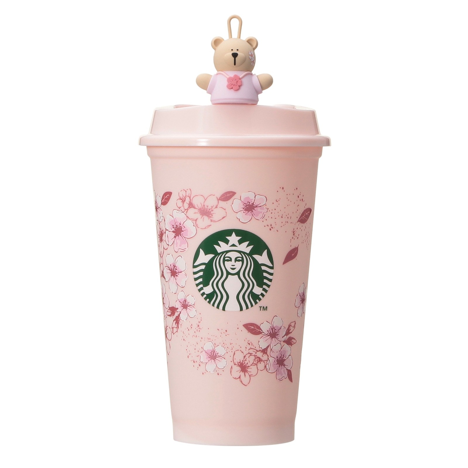 Starbucks Japan SAKURA 2026 Reusable Cup 473ml & Bearista Cap Cherry Blossoms
