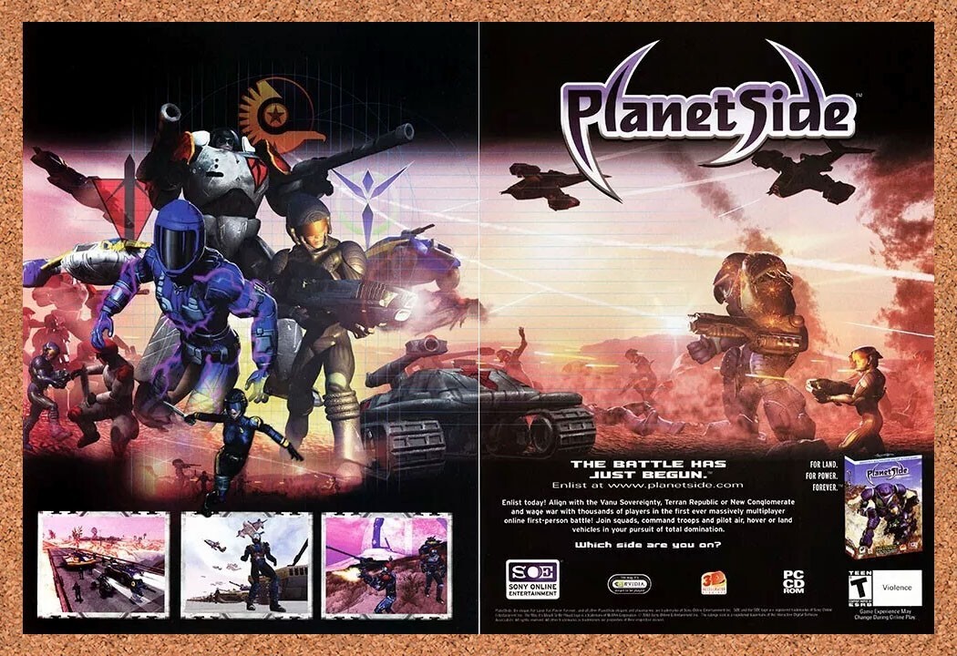 2003 PlanetSide PC Original Advertisement / Retro Promo v1