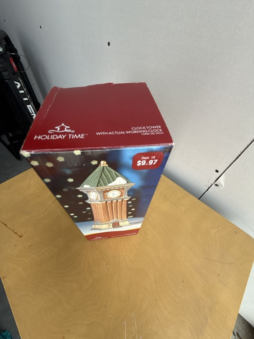 Holiday Time Clock Tower Christmas Village Accessory with Actual Working Clock