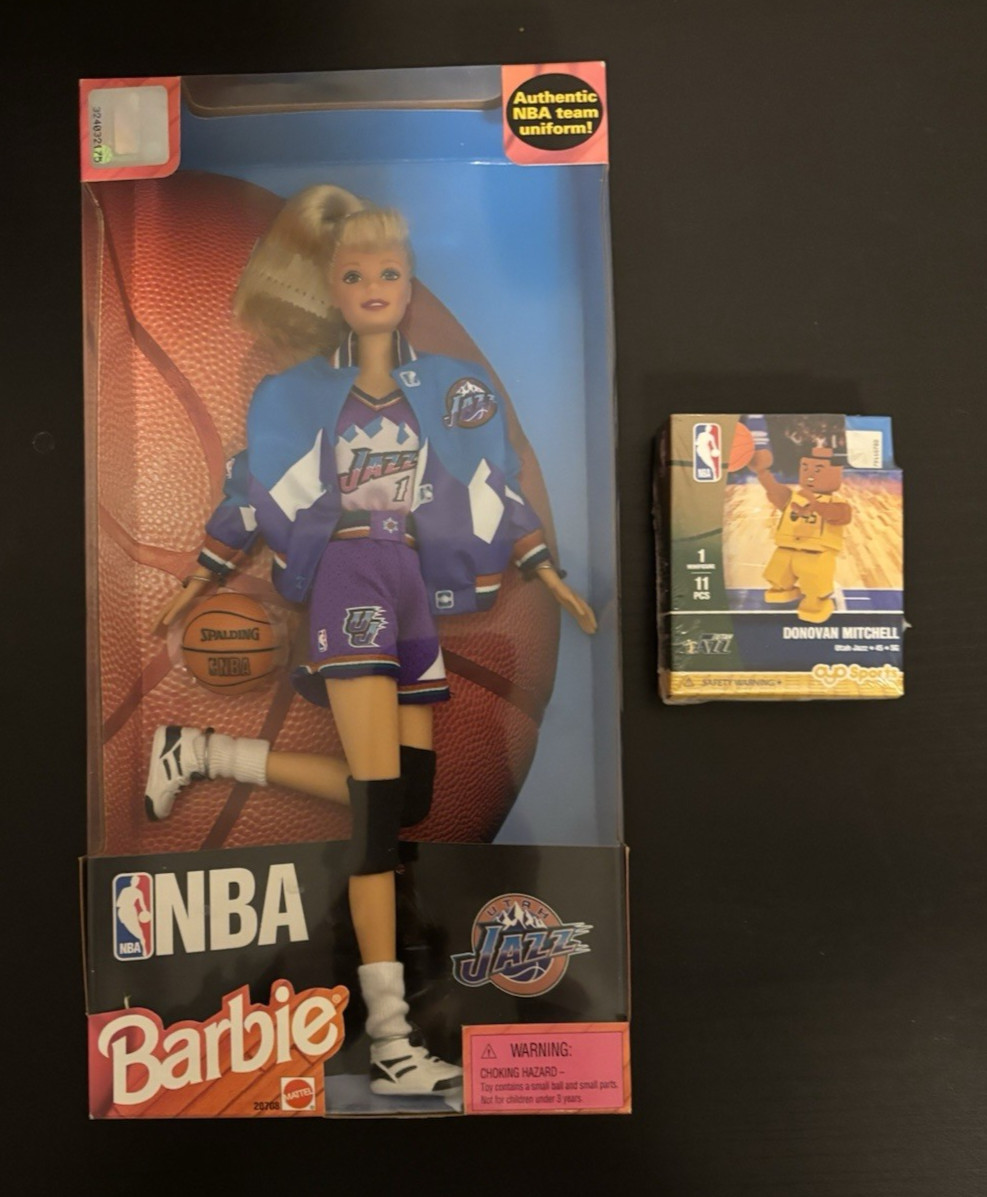 New BARBIE NBA Utah Jazz Fashion Doll & Donovan Mitchell Oyo Shootout set Figure