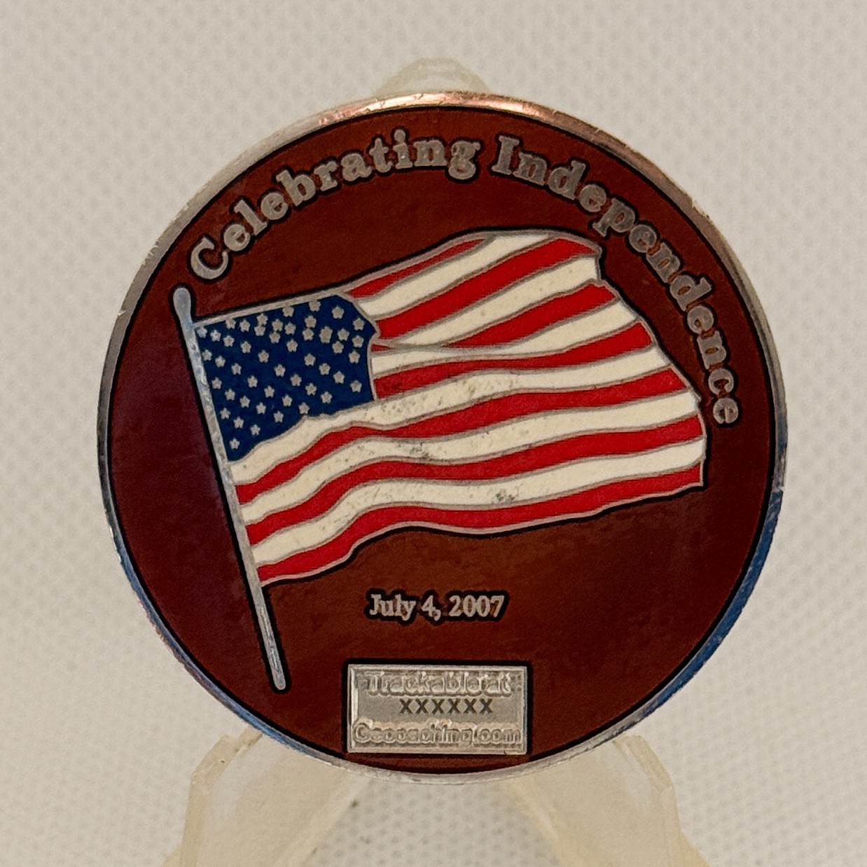 2007 July 4 Independence US Flag Fireworks Trackable Challenge Coin  G#2